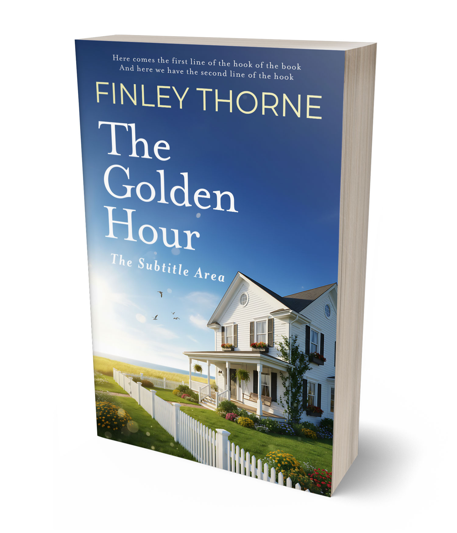 3D view of Premade Literary Fiction Book Cover - East Bay #36353 | BookCoverZone*
