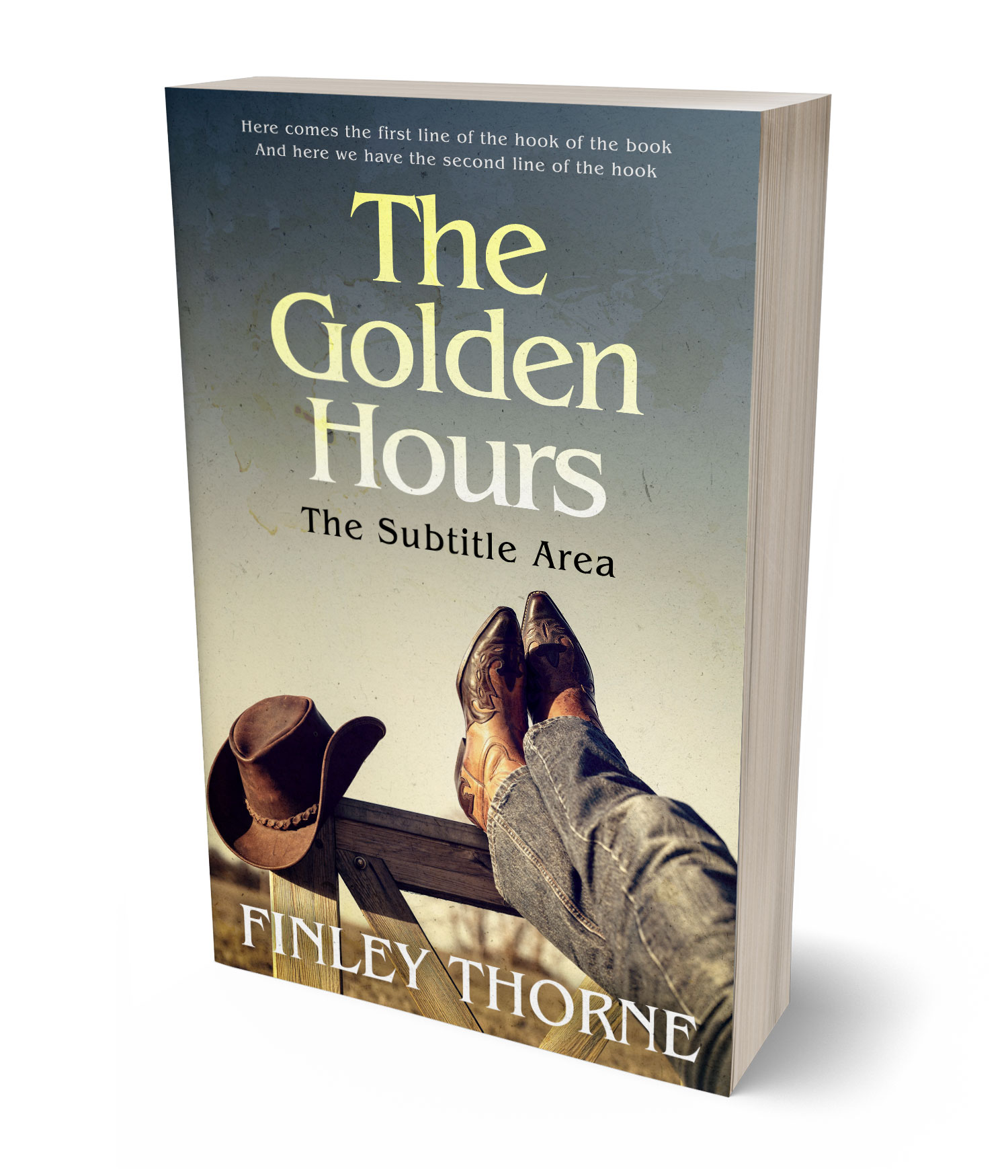 3D view of Premade Nonfiction Book Cover - Heathered Gray