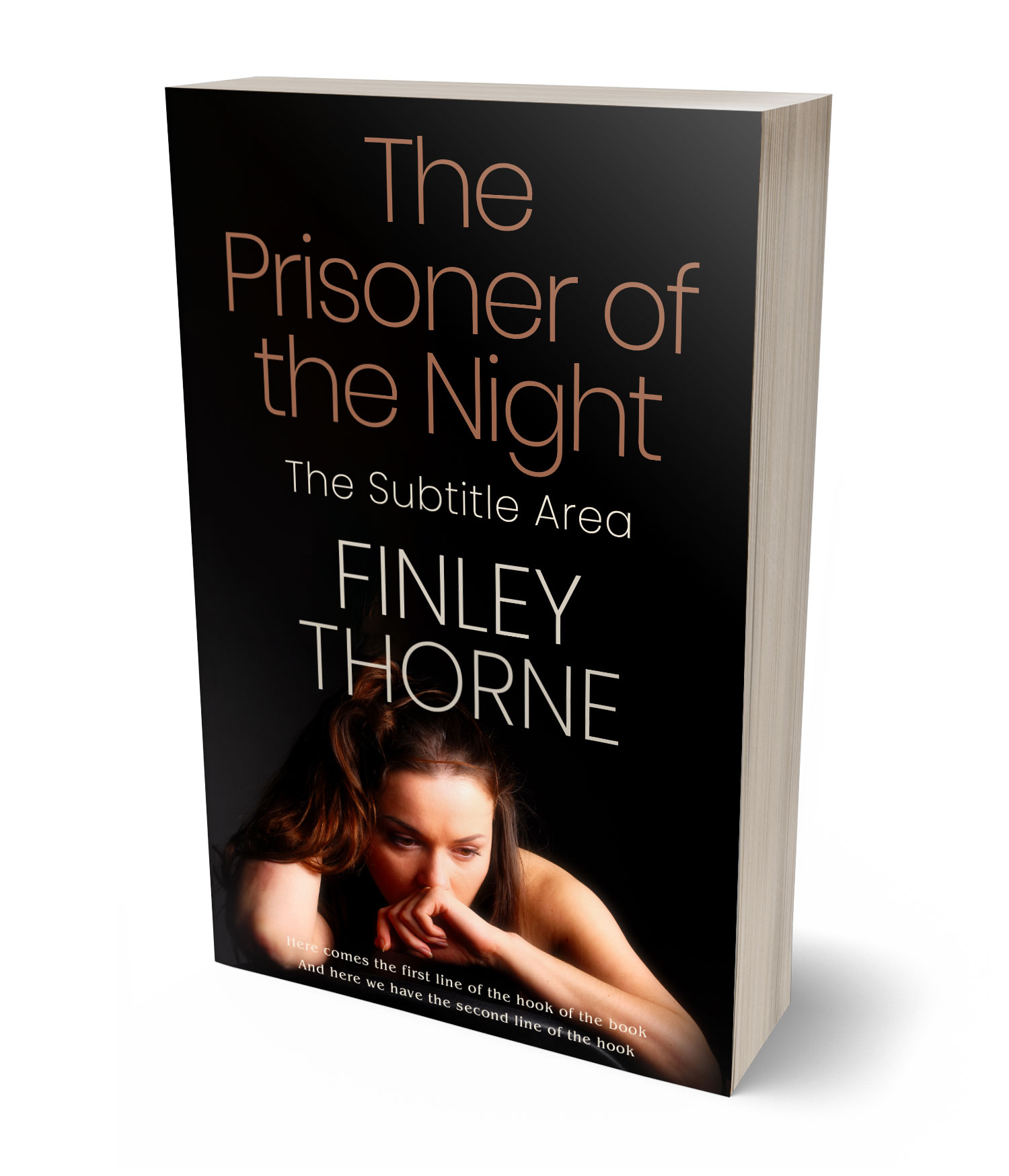 3D view of Premade Mystery & Thriller & Suspense Book Cover - Tan #36365 | BookCoverZone*