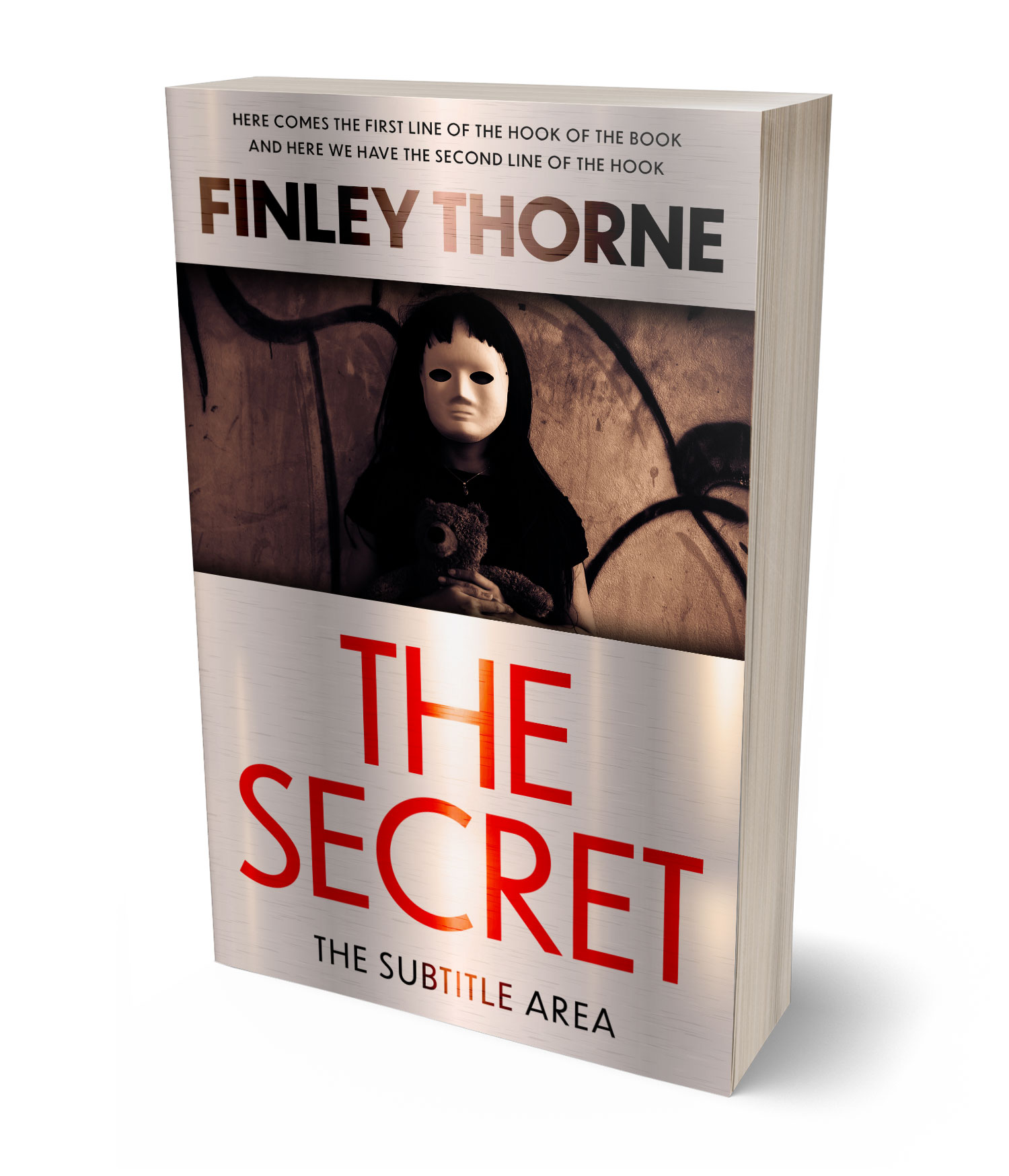 3D view of Premade Horror Book Cover - Silk #36405 | BookCoverZone*