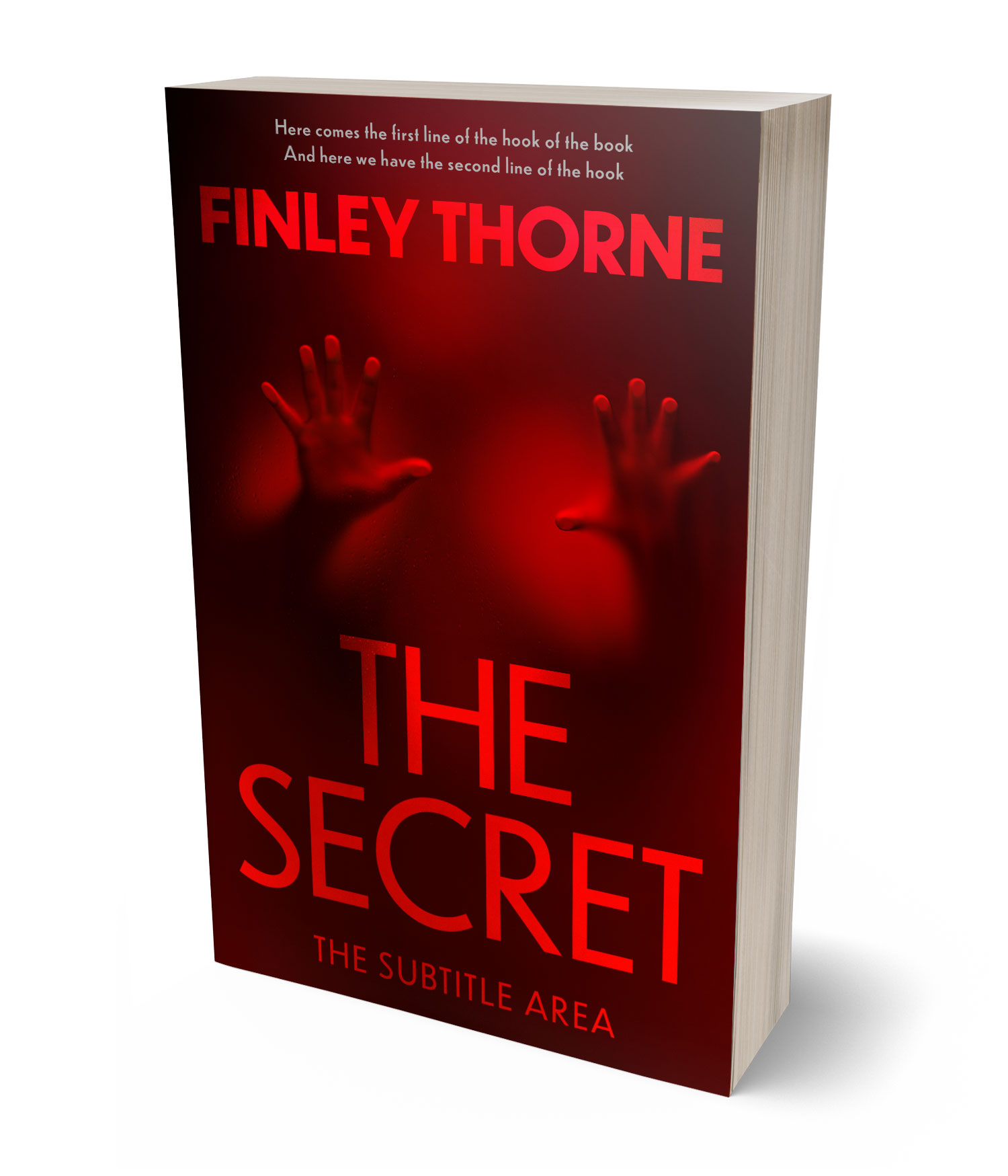 3D view of Premade Mystery & Thriller & Suspense Book Cover - Burnt Maroon #36406 | BookCoverZone*