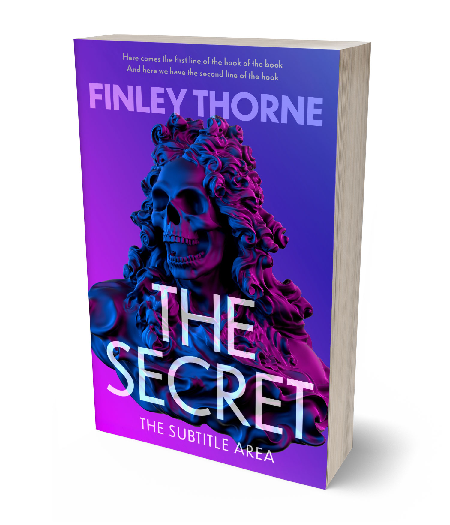 3D view of Premade Horror Book Cover - Purple Heart #36407 | BookCoverZone*