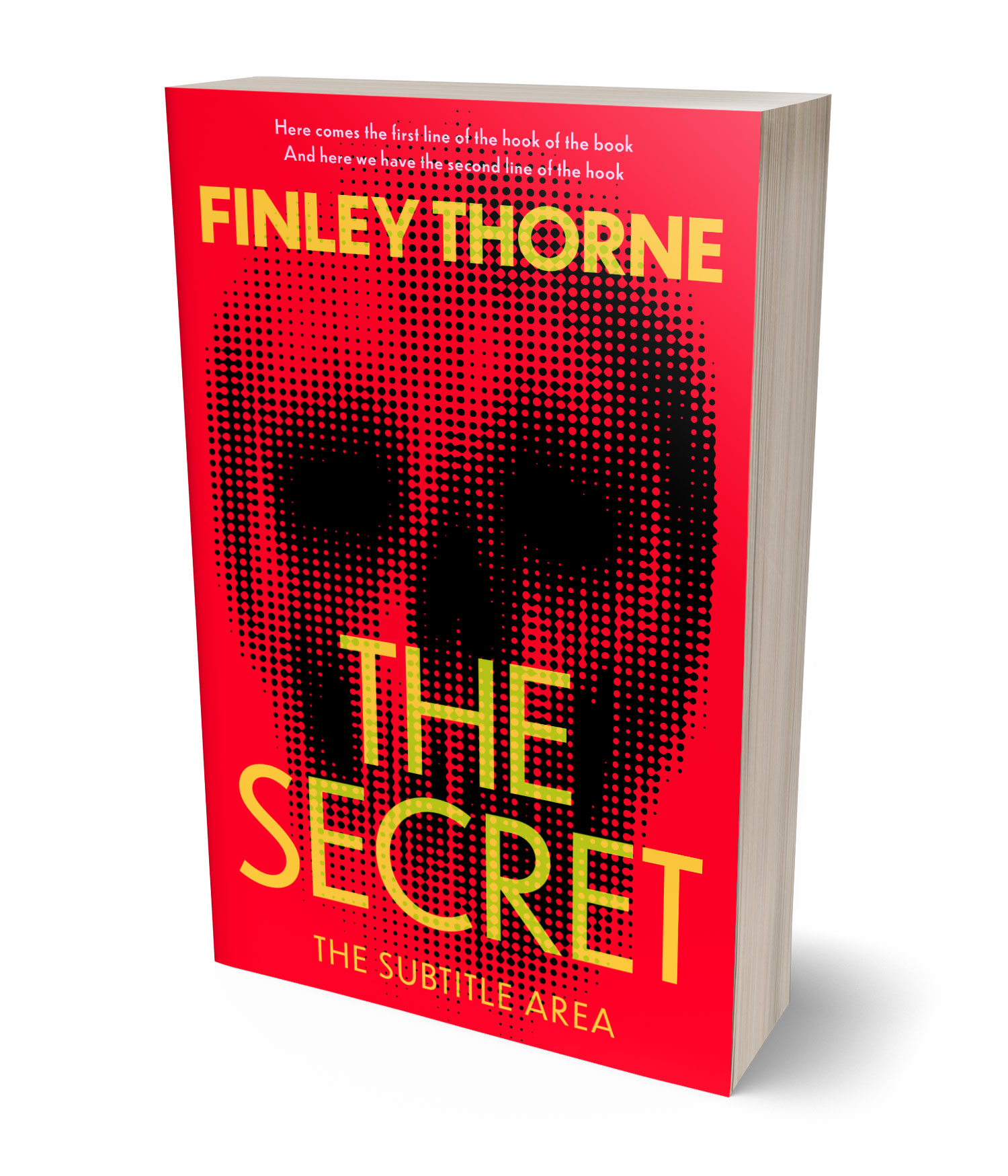 3D view of Premade Mystery & Thriller & Suspense Book Cover - Torch Red #36410 | BookCoverZone*