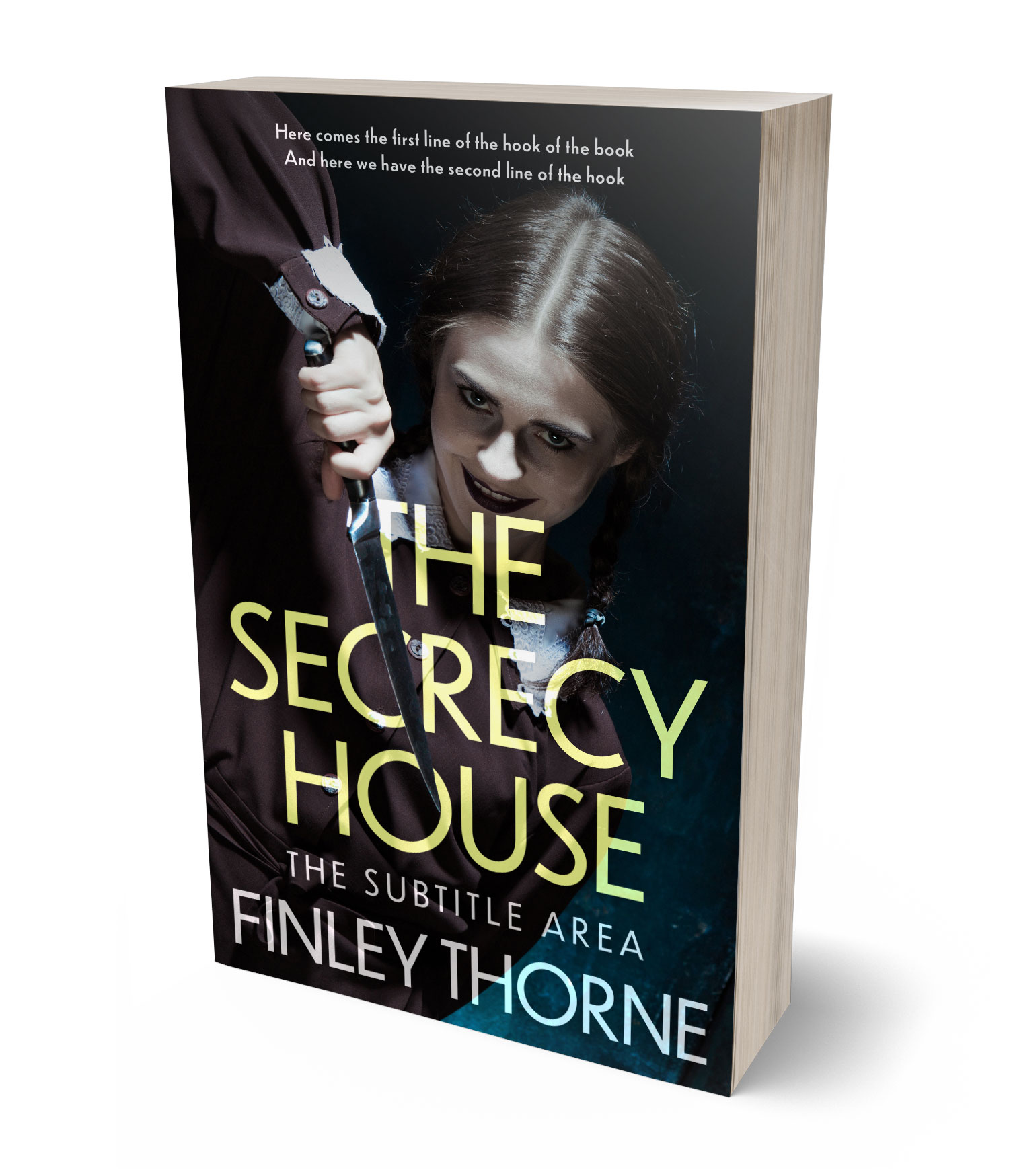 3D view of Premade Mystery & Thriller & Suspense Book Cover - Green Mist #36434 | BookCoverZone*