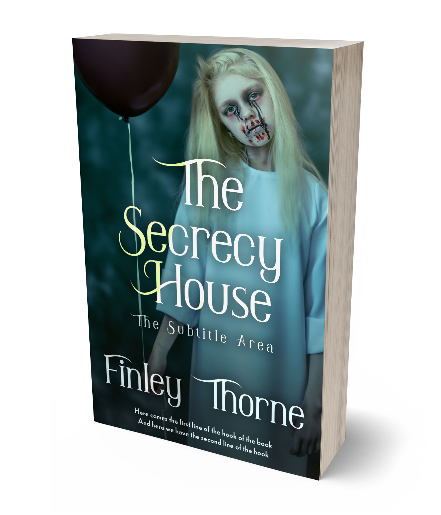 3D view of Premade Horror Book Cover - Gable Green #36436 | BookCoverZone*