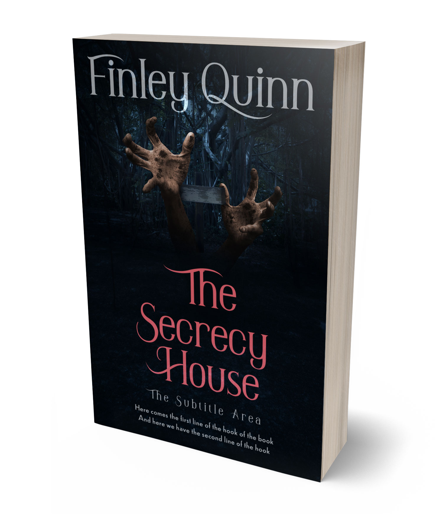 3D view of Premade Horror Book Cover - Bunker #36444 | BookCoverZone*