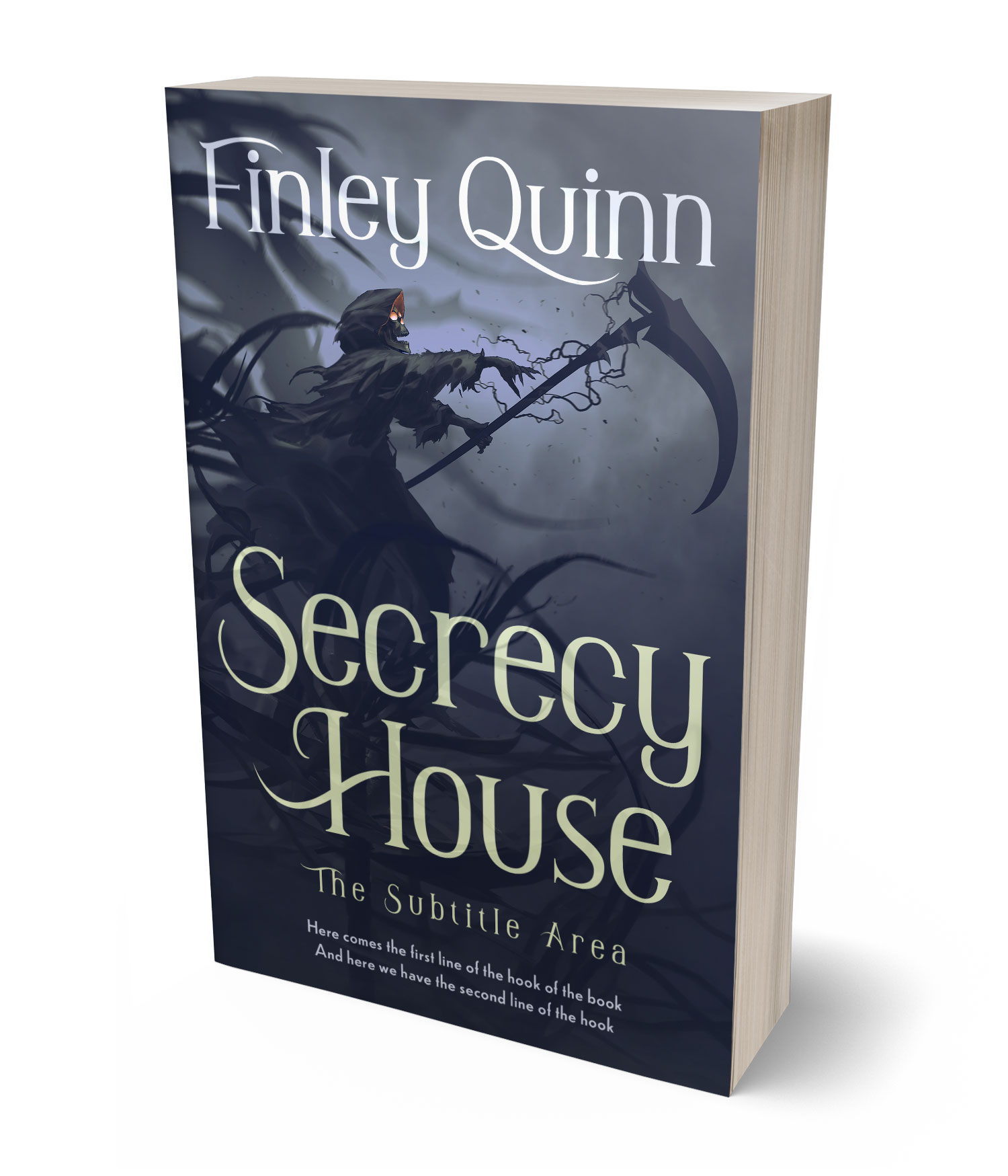 3D view of Premade Horror Book Cover - Ebony Clay #36448 | BookCoverZone*