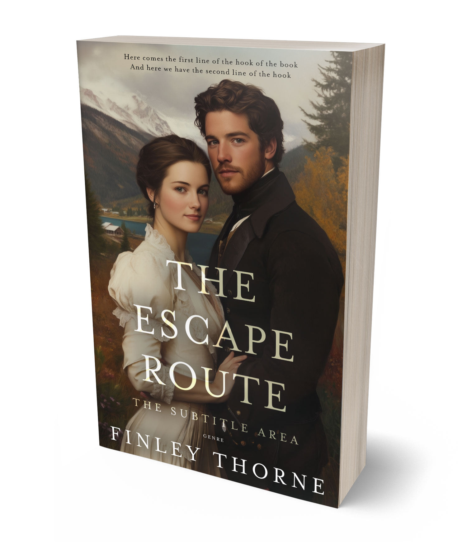 3D view of Premade Historical Book Cover - Birch #36490 | BookCoverZone*
