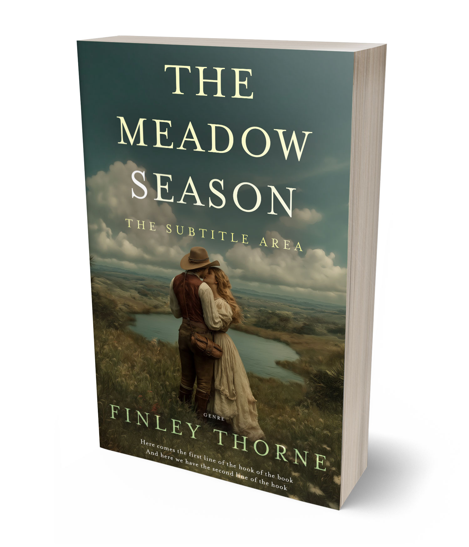 3D view of Premade Western Book Cover - Kelp #36492 | BookCoverZone*