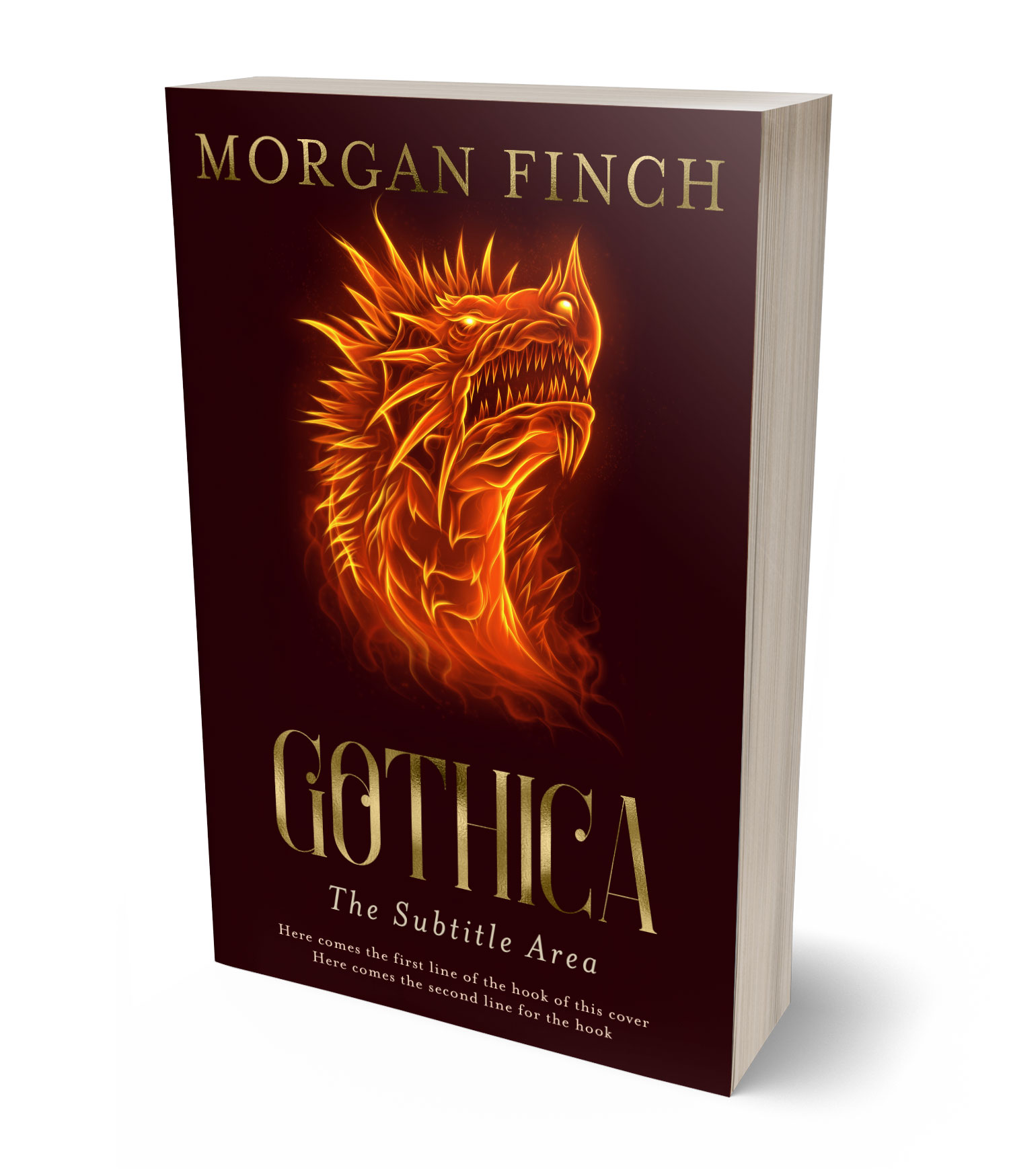 3D view of Premade Fantasy Book Cover - Wood Bark