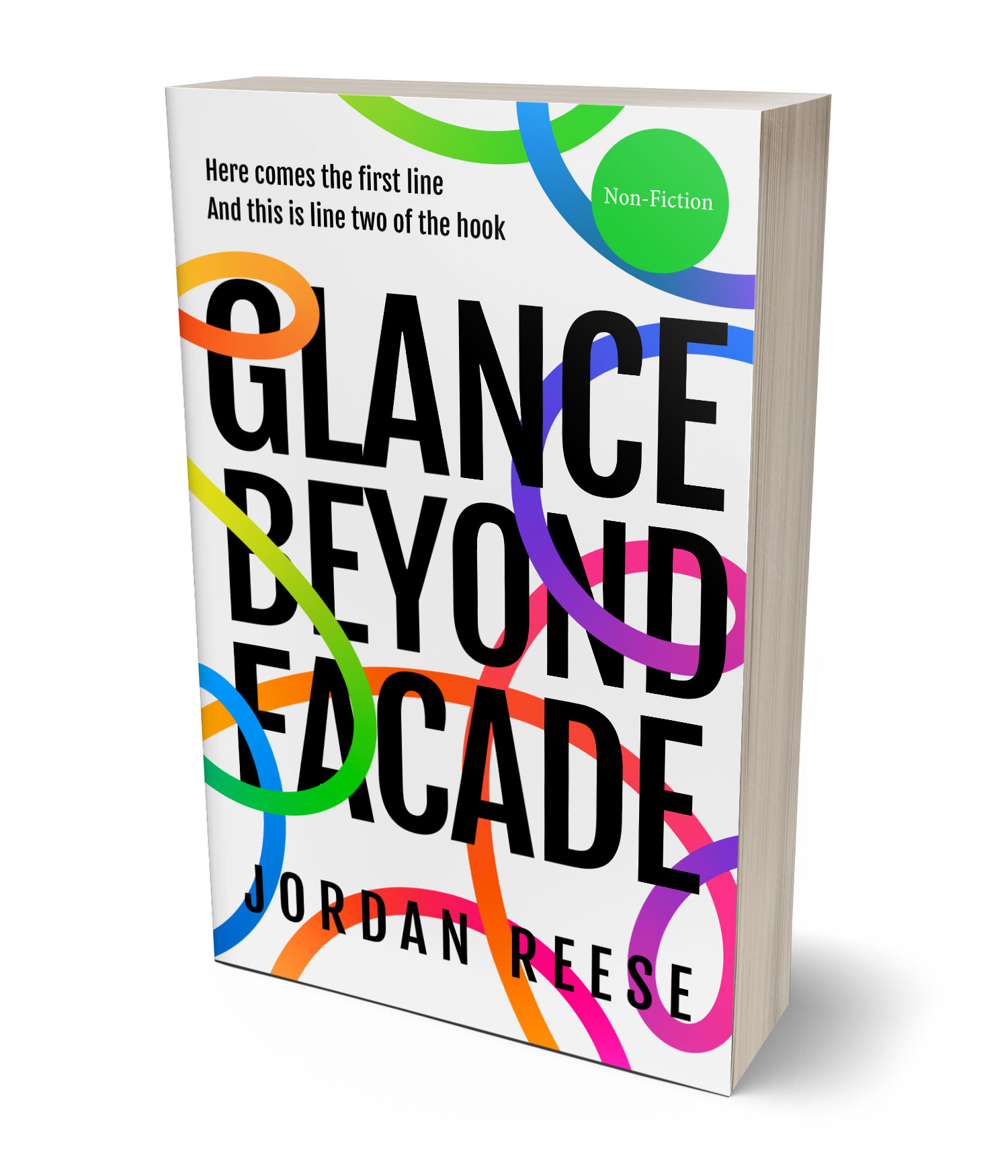 3D view of Premade Abstract Book Cover - Seashell #36561 | BookCoverZone*