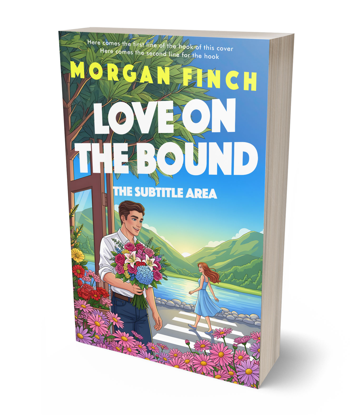 3D view of Premade Romance Book Cover - Hoki