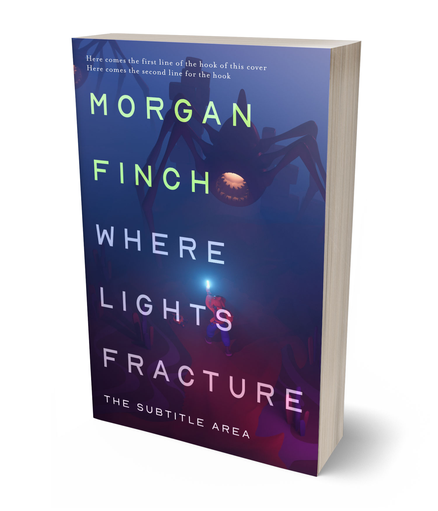 3D view of Premade Horror Book Cover - Rhino
