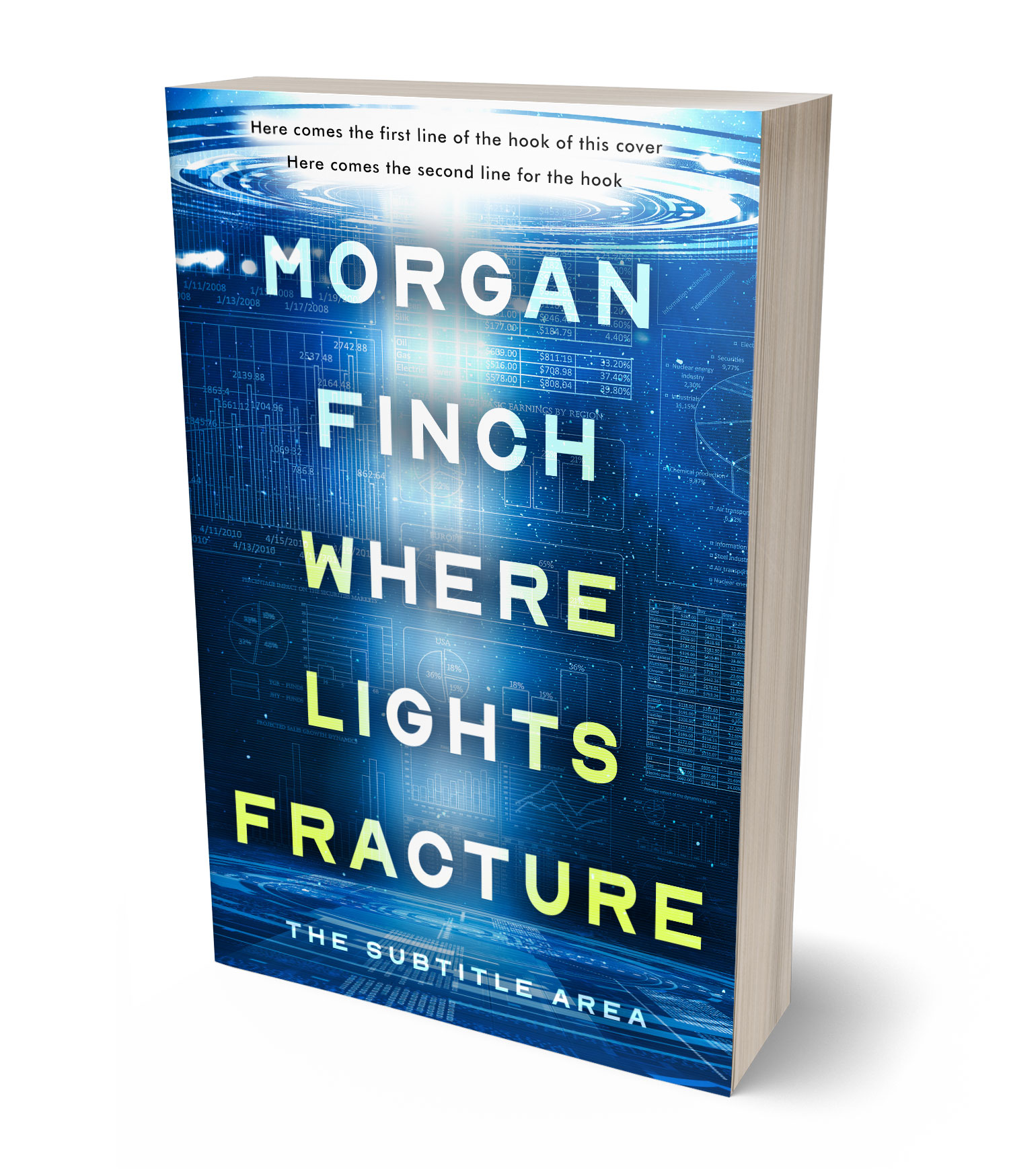 3D view of Premade Science Fiction Book Cover - Chathams Blue