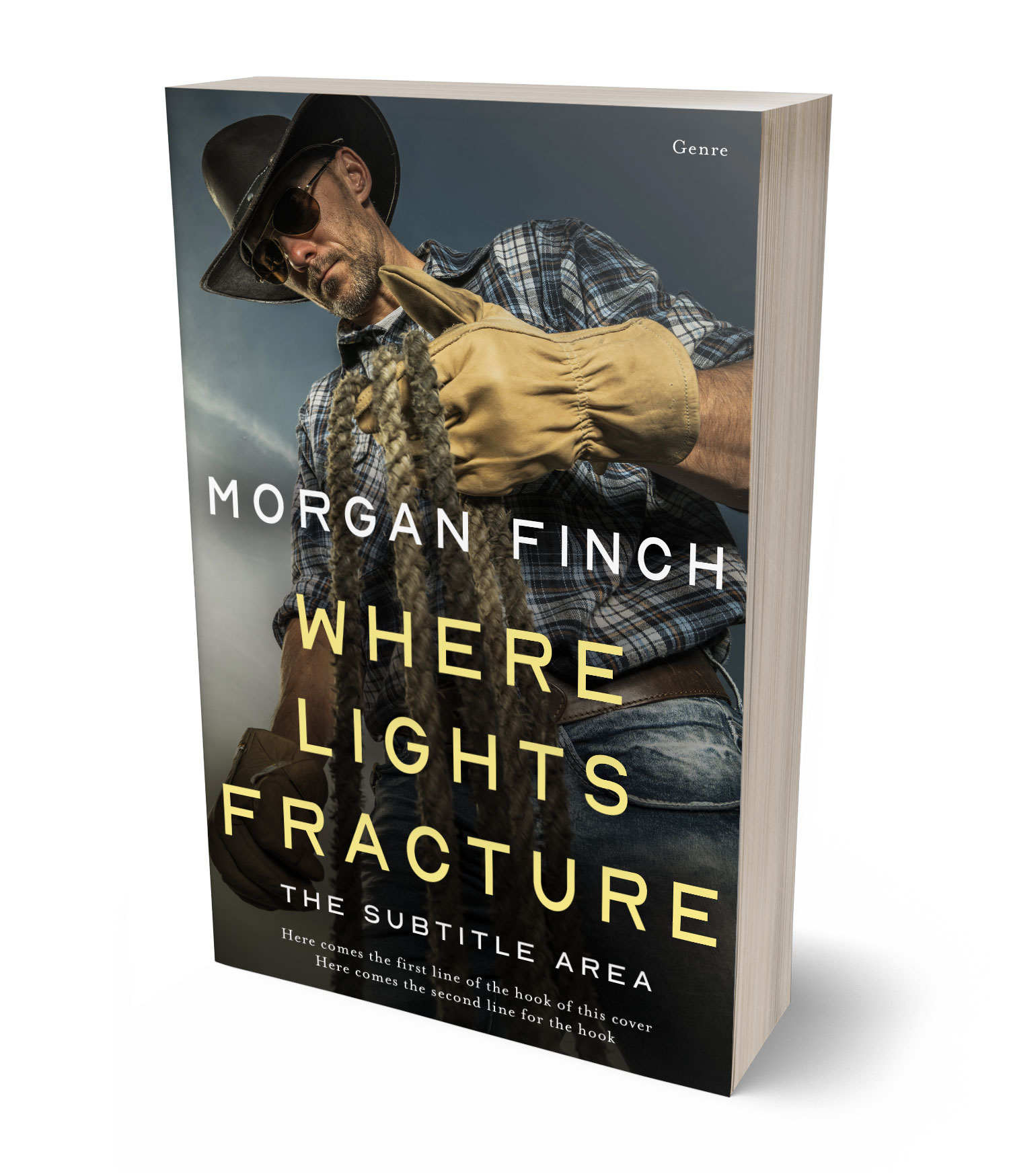 3D view of Premade Western Book Cover - Heavy Metal #36645 | BookCoverZone*