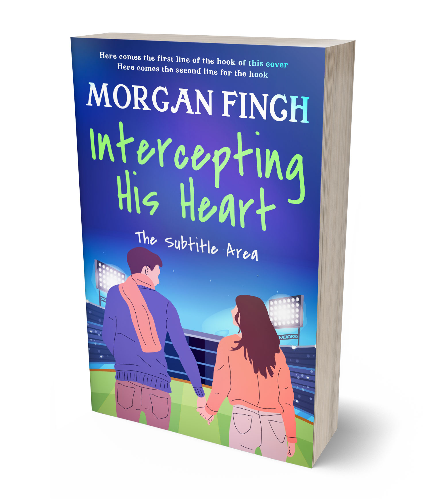 3D view of Premade Romance Book Cover - Azure #36668 | BookCoverZone*