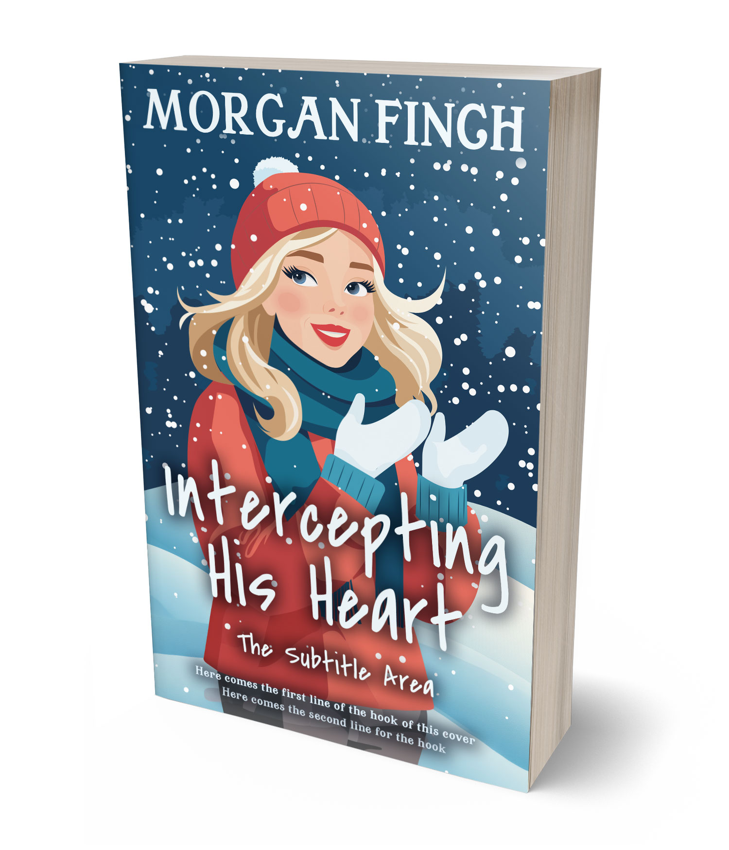 3D view of Premade Romance Book Cover - Blue Dianne #36672 | BookCoverZone