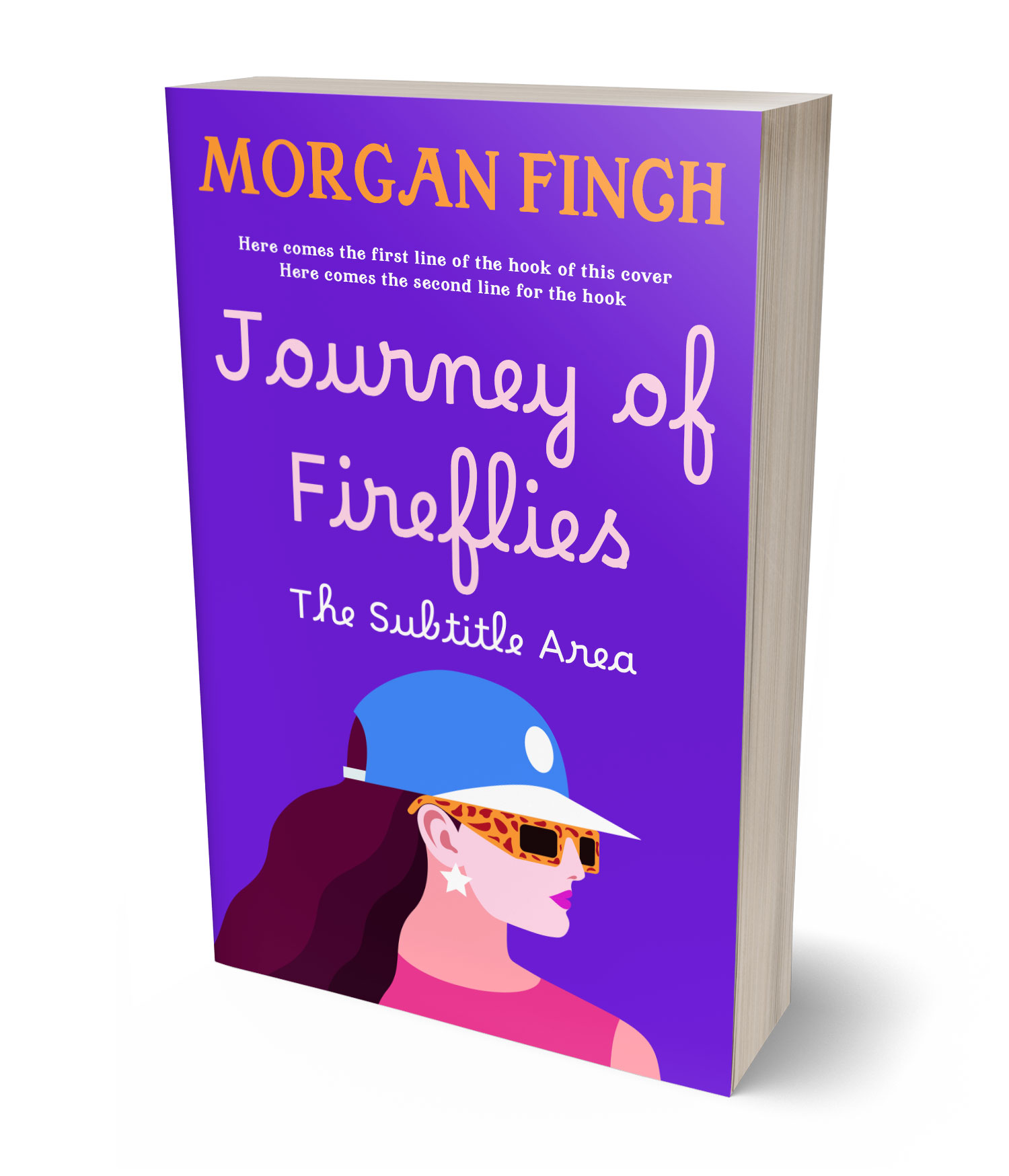 3D view of Premade Chick Lit Book Cover - Purple Heart #36681 | BookCoverZone