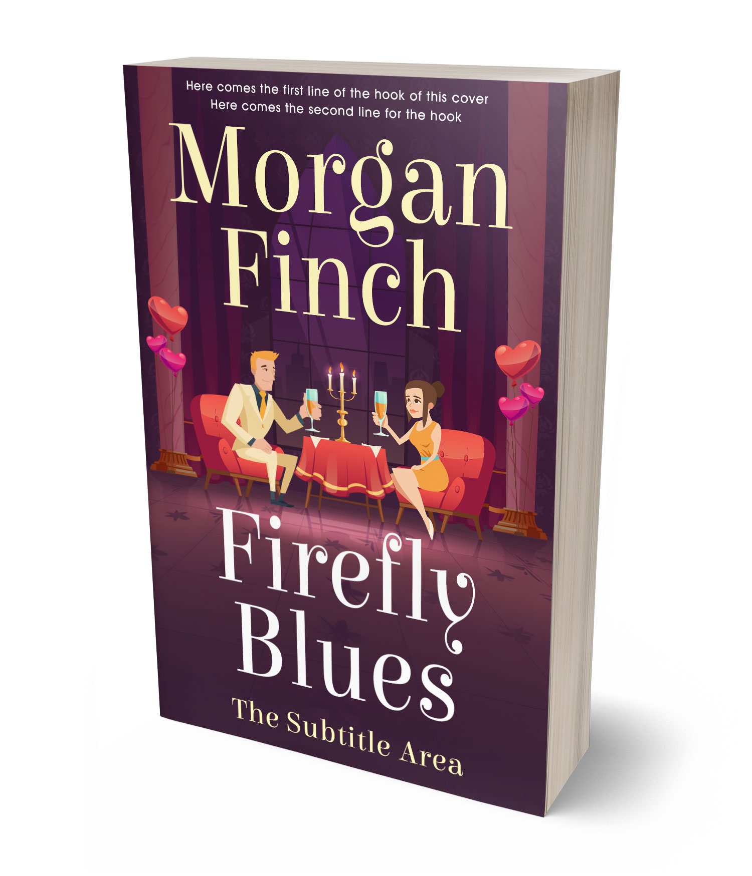 3D view of Premade Romance Book Cover - Livid Brown #36688 | BookCoverZone