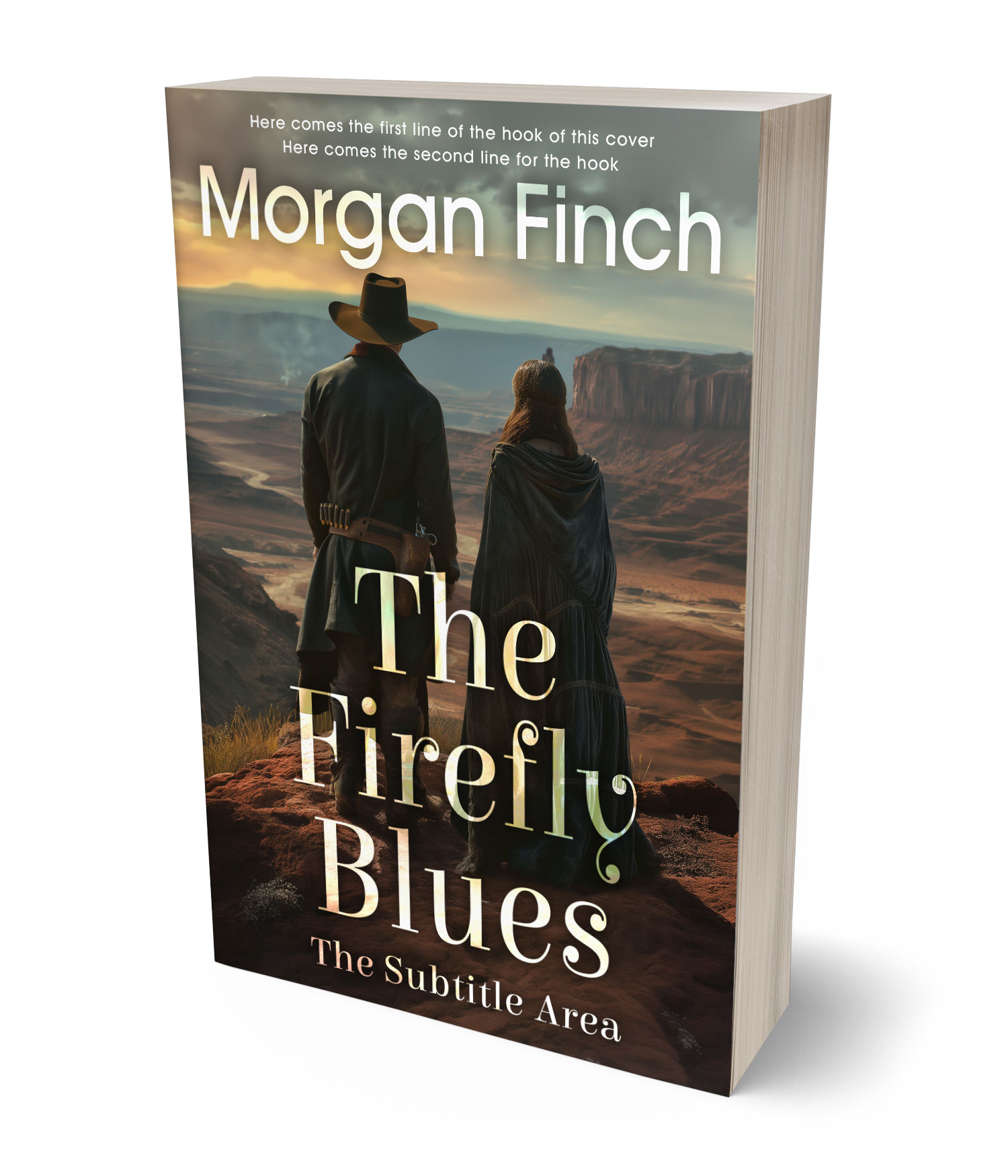 3D view of Premade Western Book Cover - Armadillo #36690 | BookCoverZone