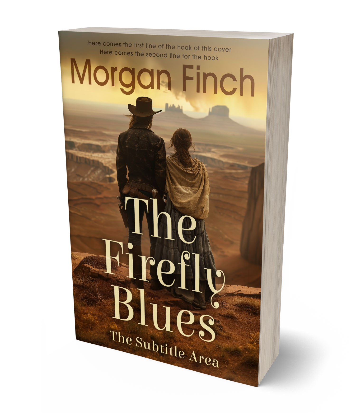 3D view of Premade Western Book Cover - Pickled Bean #36693 | BookCoverZone