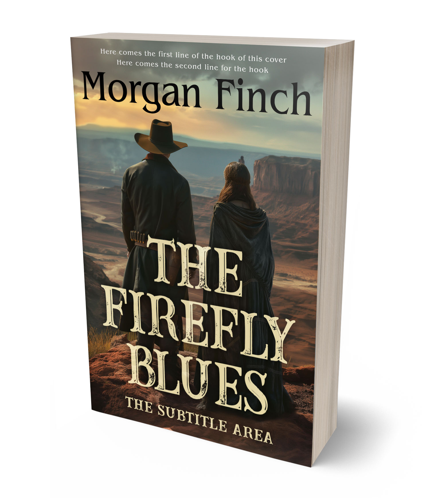 3D view of Premade Western Book Cover - Armadillo #36694 | BookCoverZone