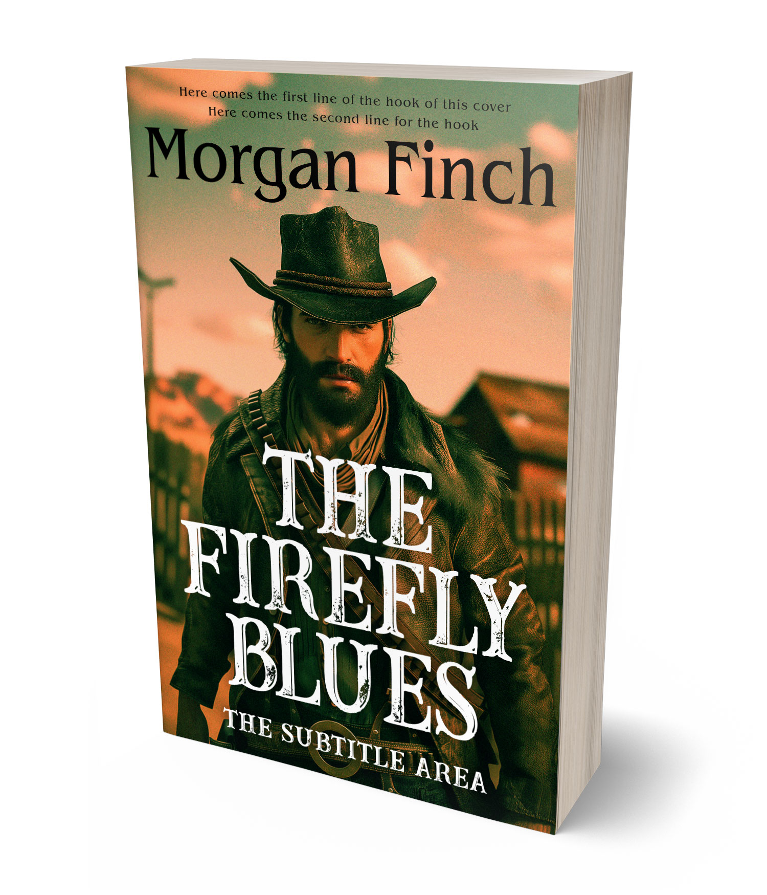 3D view of Premade Western Book Cover - Tonys Pink #36695 | BookCoverZone