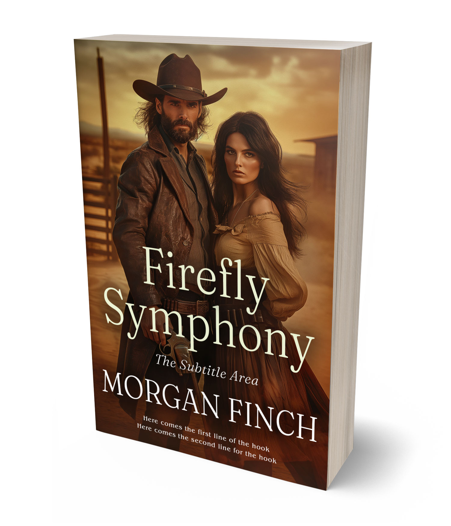 3D view of Premade Western Book Cover - Cedar #36703 | BookCoverZone