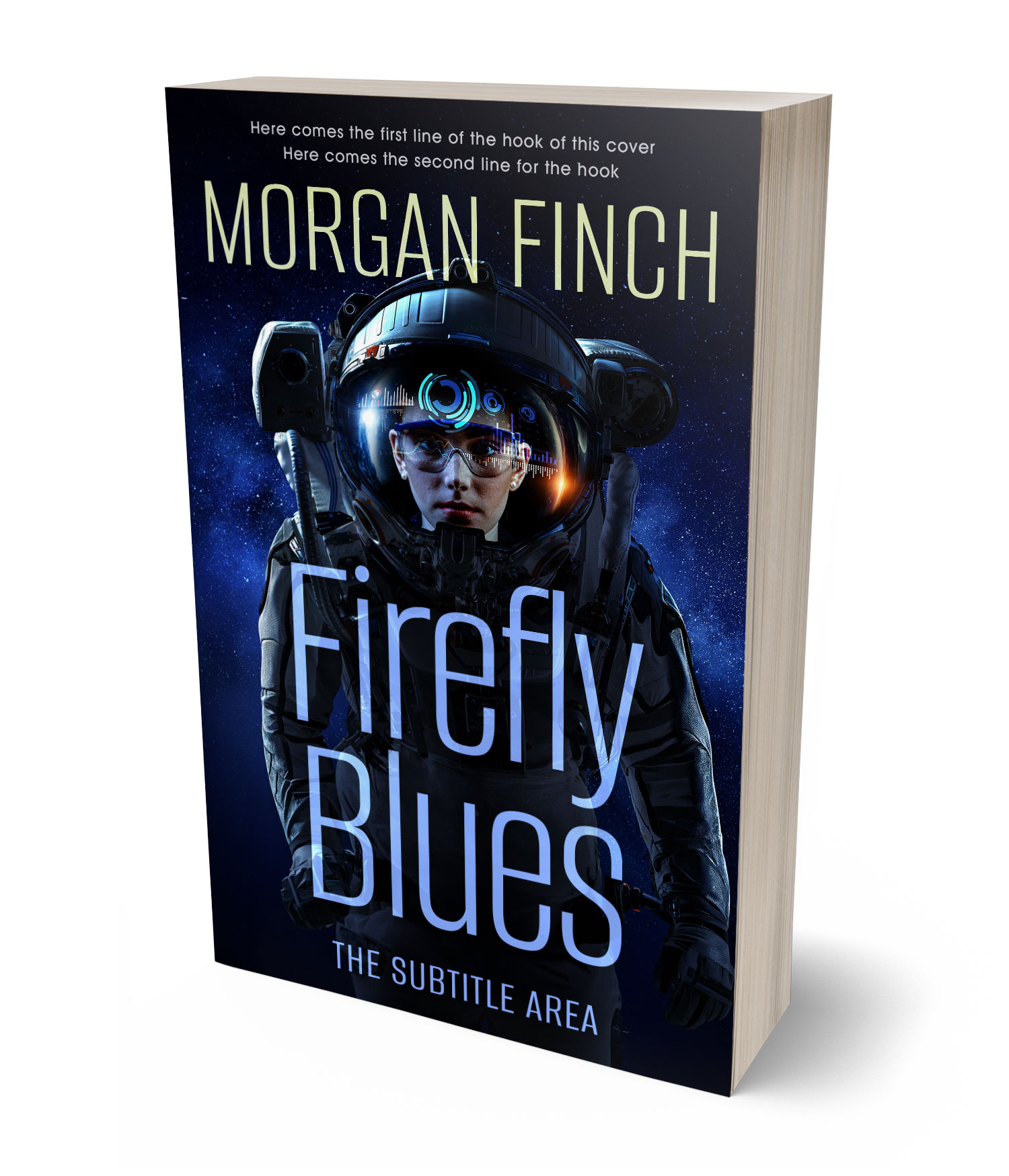 3D view of Premade Science Fiction Book Cover - Ebony #36719 | BookCoverZone*