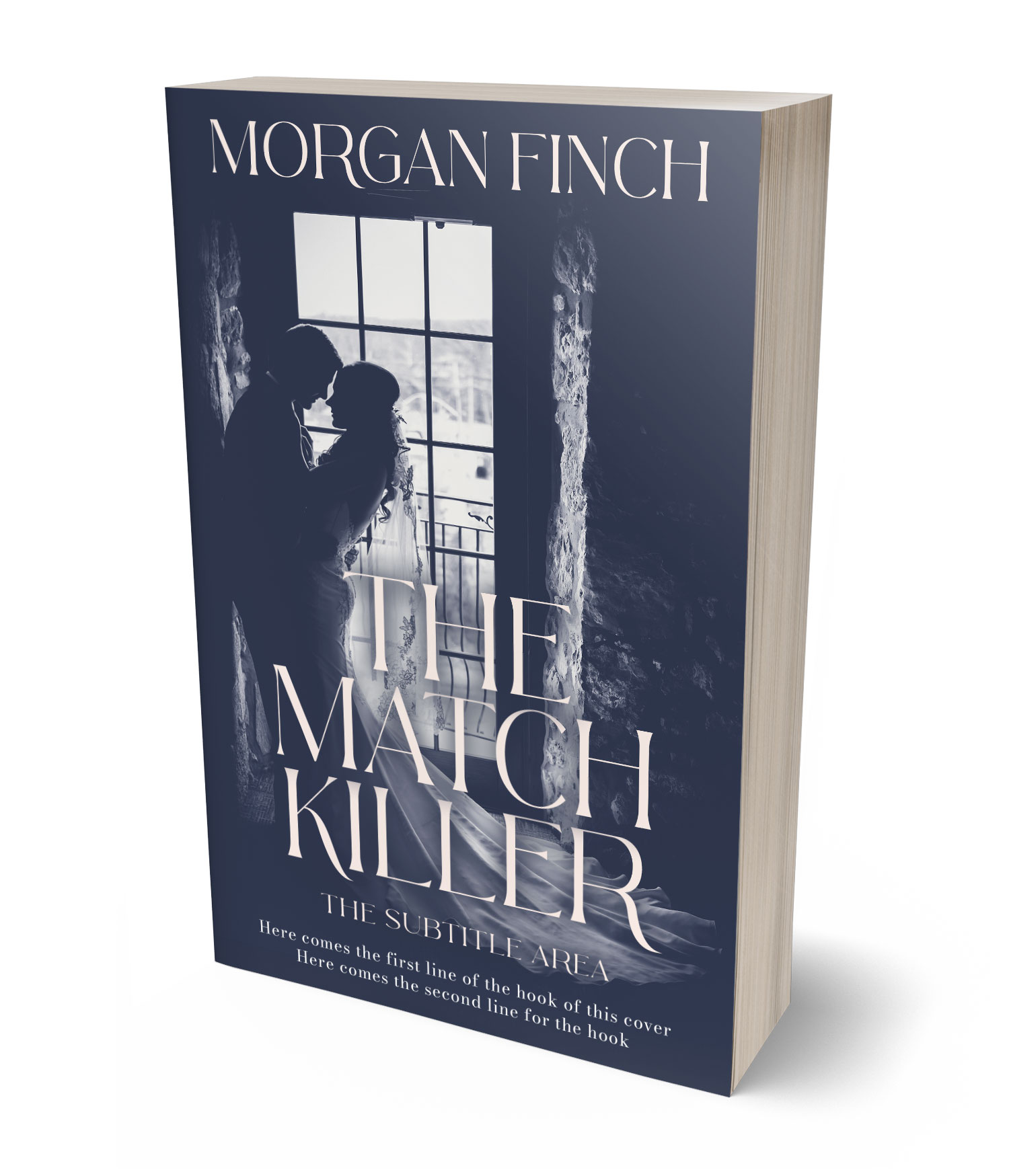 3D view of Premade Mystery & Thriller & Suspense Book Cover - Oxford Blue #36769 | BookCoverZone*