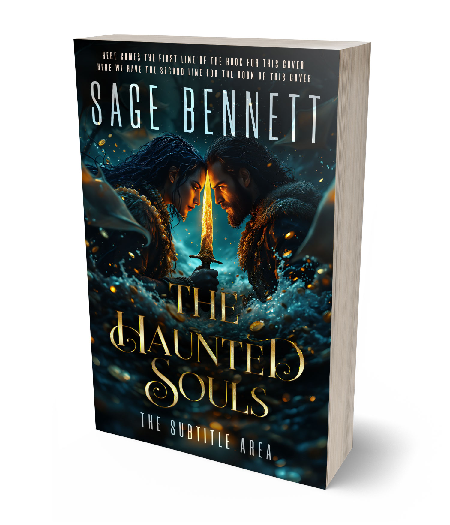 3D view of Premade Fantasy Book Cover - Aztec #36785 | BookCoverZone*
