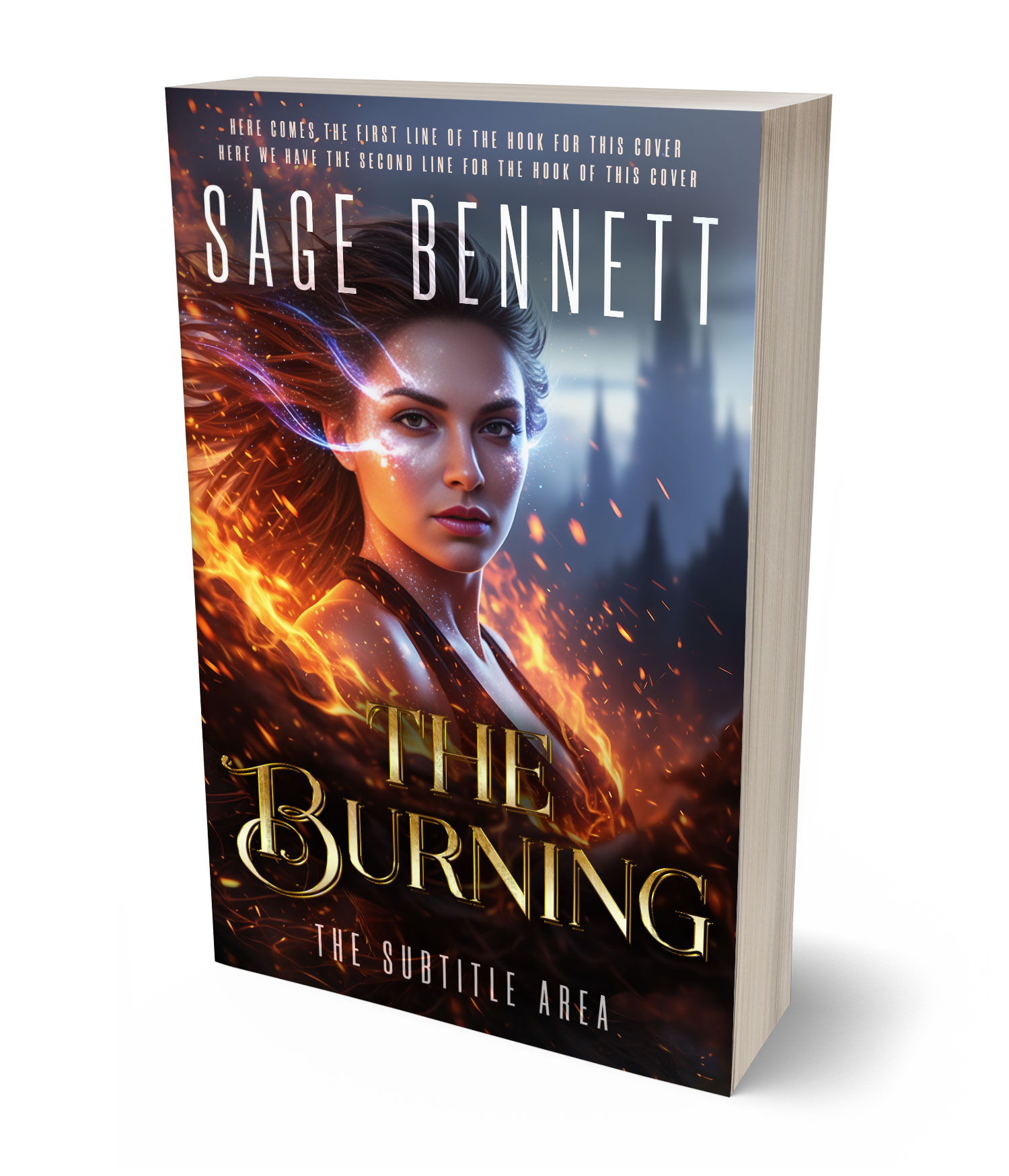 3D view of Premade Fantasy Book Cover - Thunder #36787 | BookCoverZone*