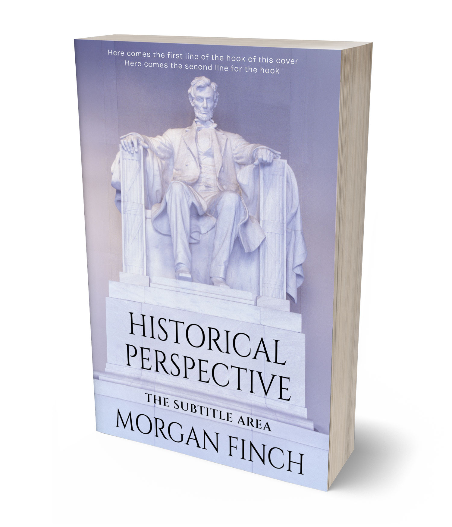 3D view of Premade History Book Cover - Blue Haze #36794 | BookCoverZone*