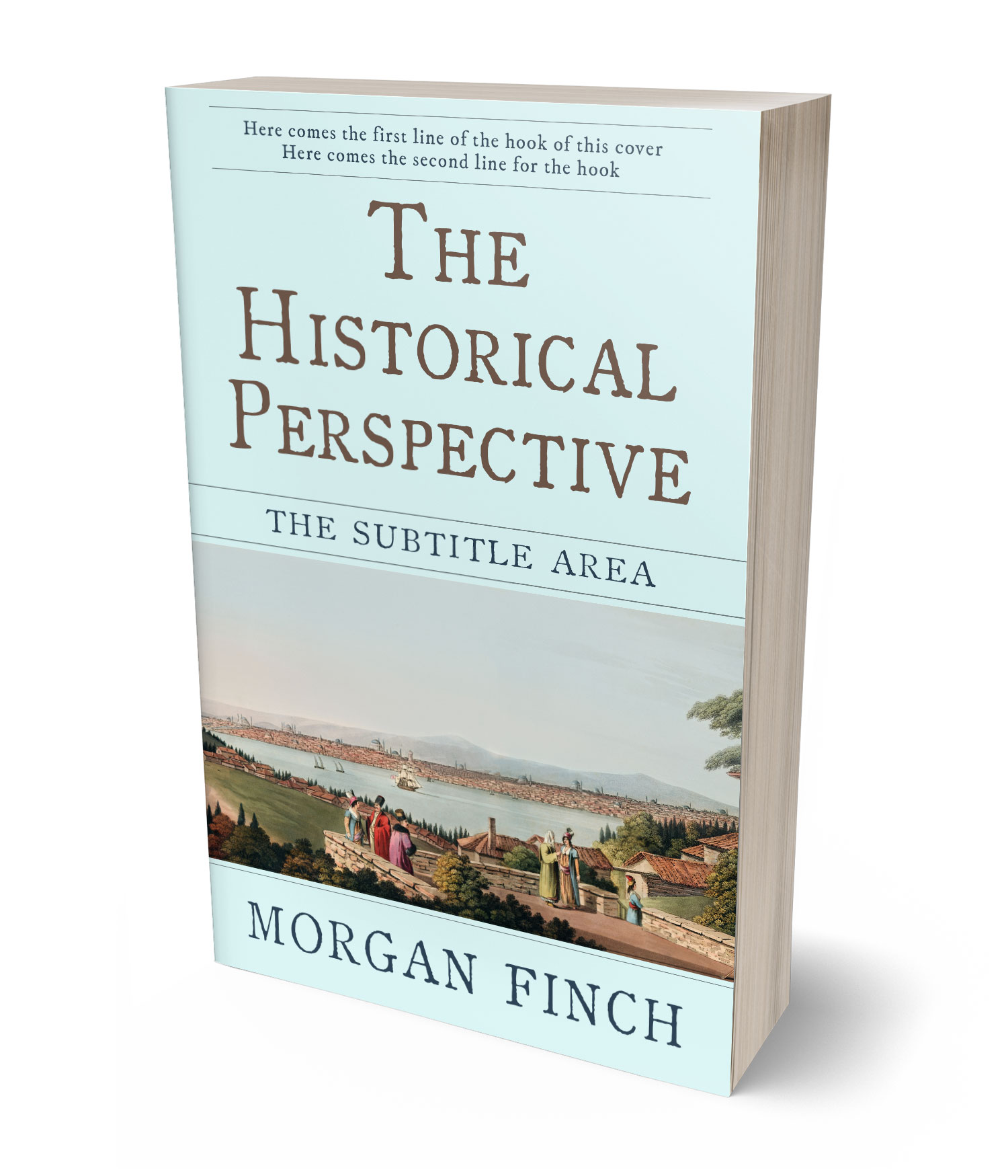 3D view of Premade History Book Cover - Mystic #36801 | BookCoverZone*