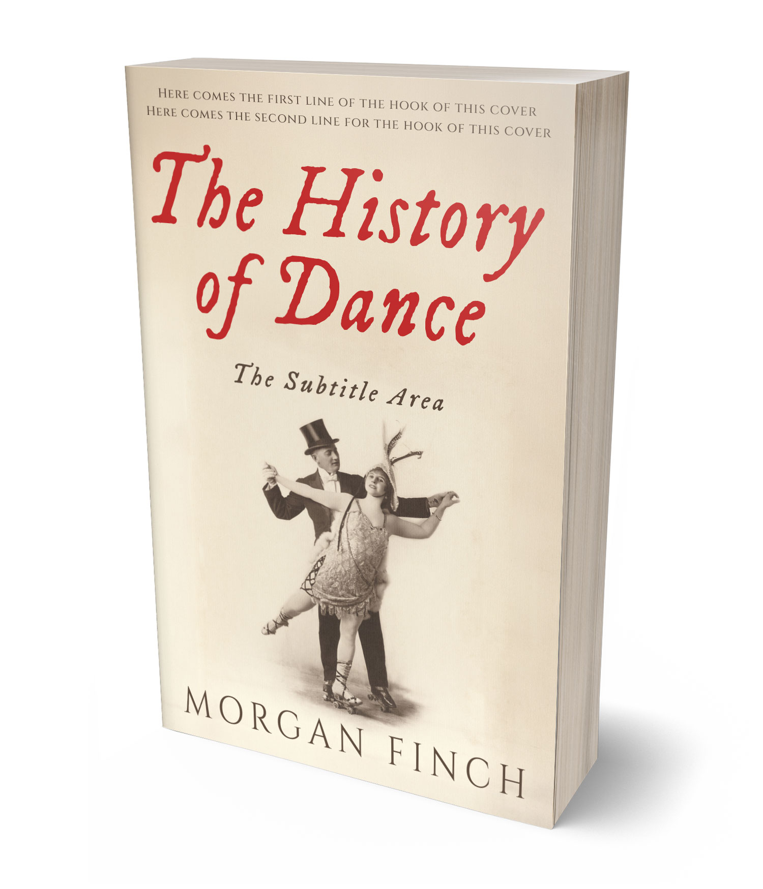 3D view of Premade History Book Cover - Parchment #36831 | BookCoverZone