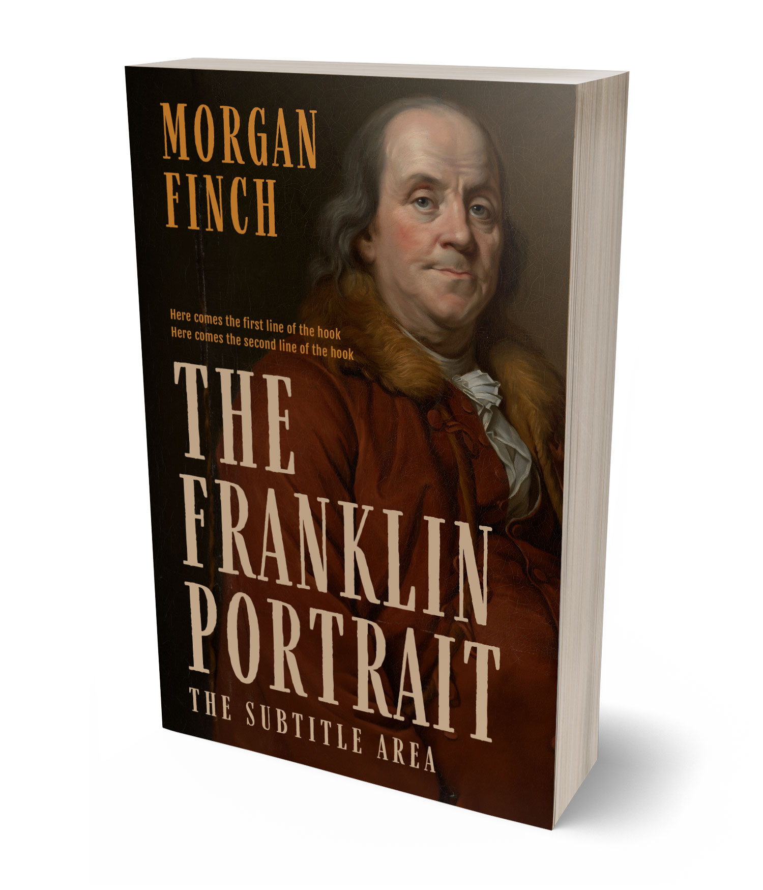 3D view of Premade History Book Cover - Graphite #36838 | BookCoverZone