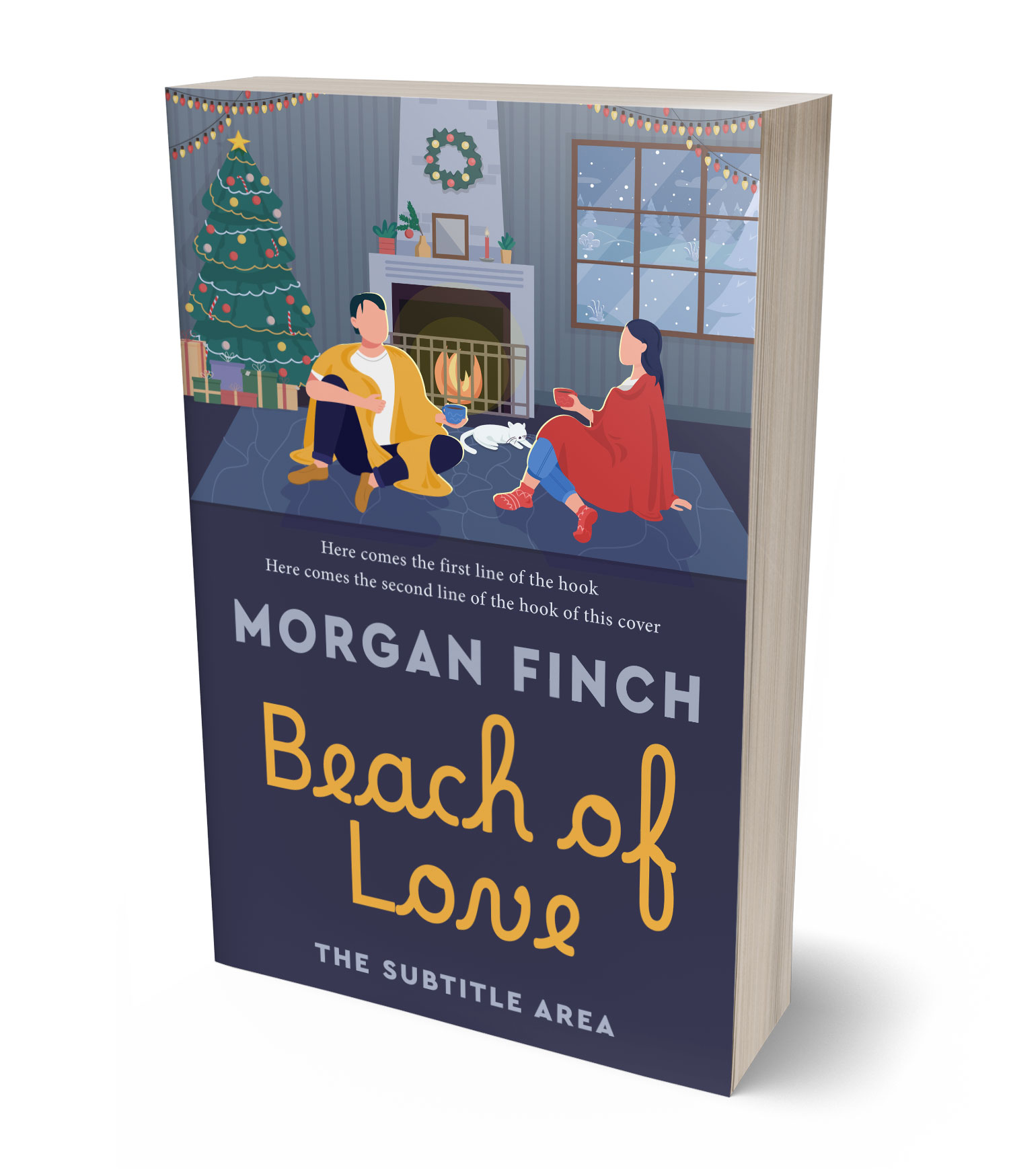 3D view of Premade Romance Book Cover - Oxford Blue #36864 | BookCoverZone*
