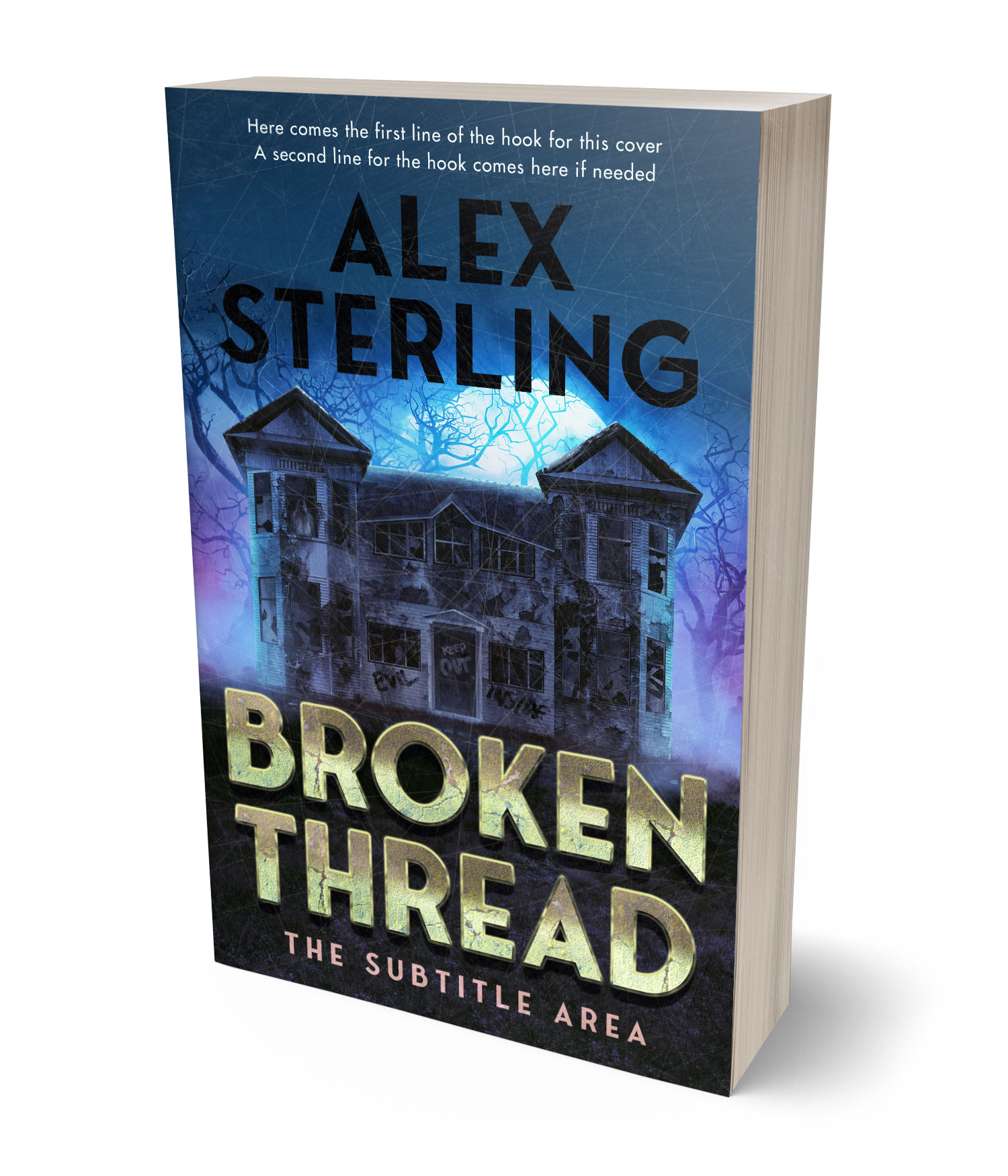 3D view of Premade Horror Book Cover - Ebony Clay #36948 | BookCoverZone*