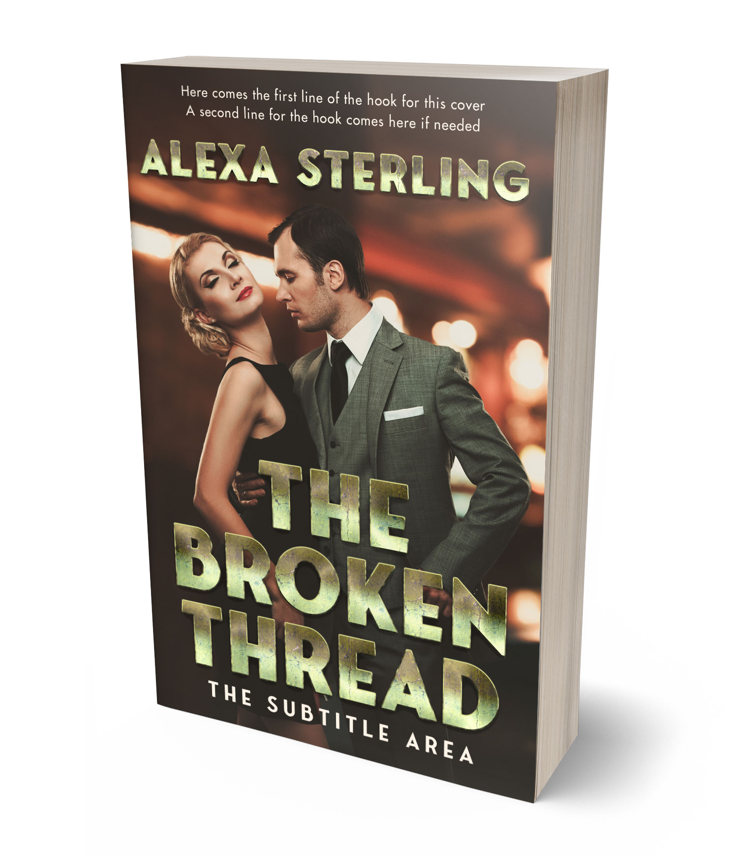 3D view of Premade Mystery & Thriller & Suspense Book Cover - Taupe #36956 | BookCoverZone*