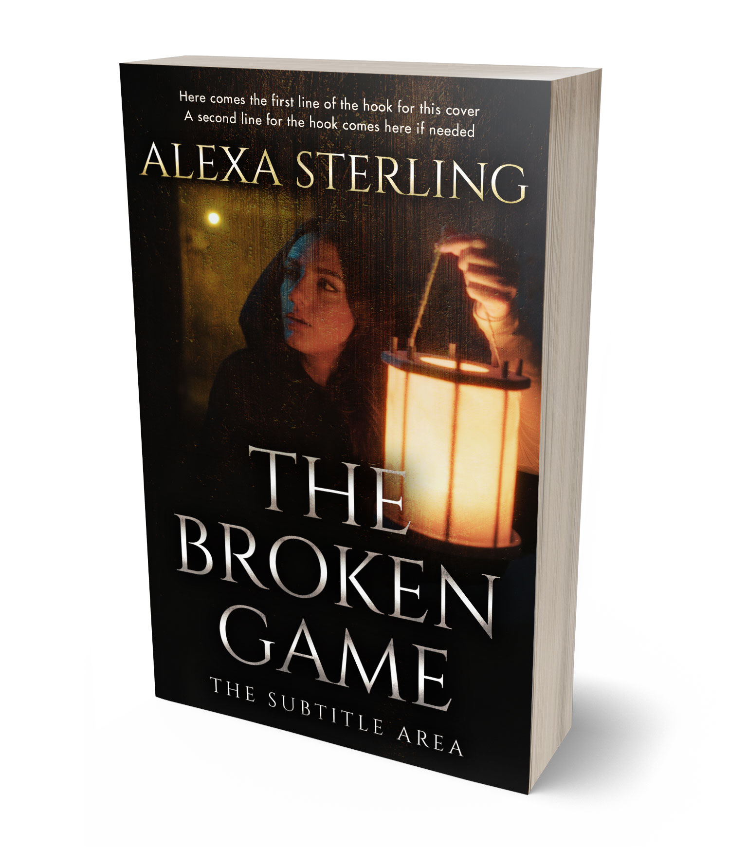 3D view of Premade Mystery & Thriller & Suspense Book Cover - Tan #36974 | BookCoverZone*
