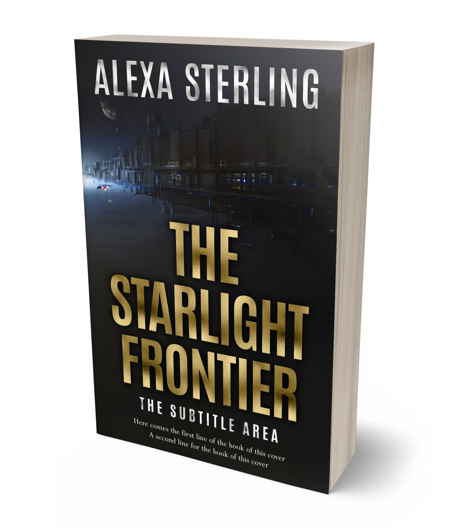 3D view of Premade Science Fiction Book Cover - Shark #37042 | BookCoverZone*