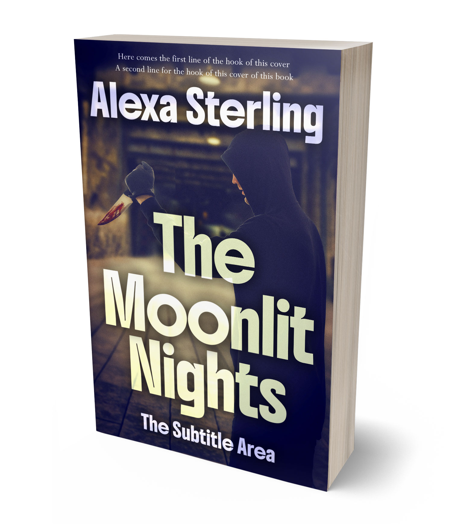 3D view of Premade Mystery & Thriller & Suspense Book Cover - Steel Gray #37064 | BookCoverZone*