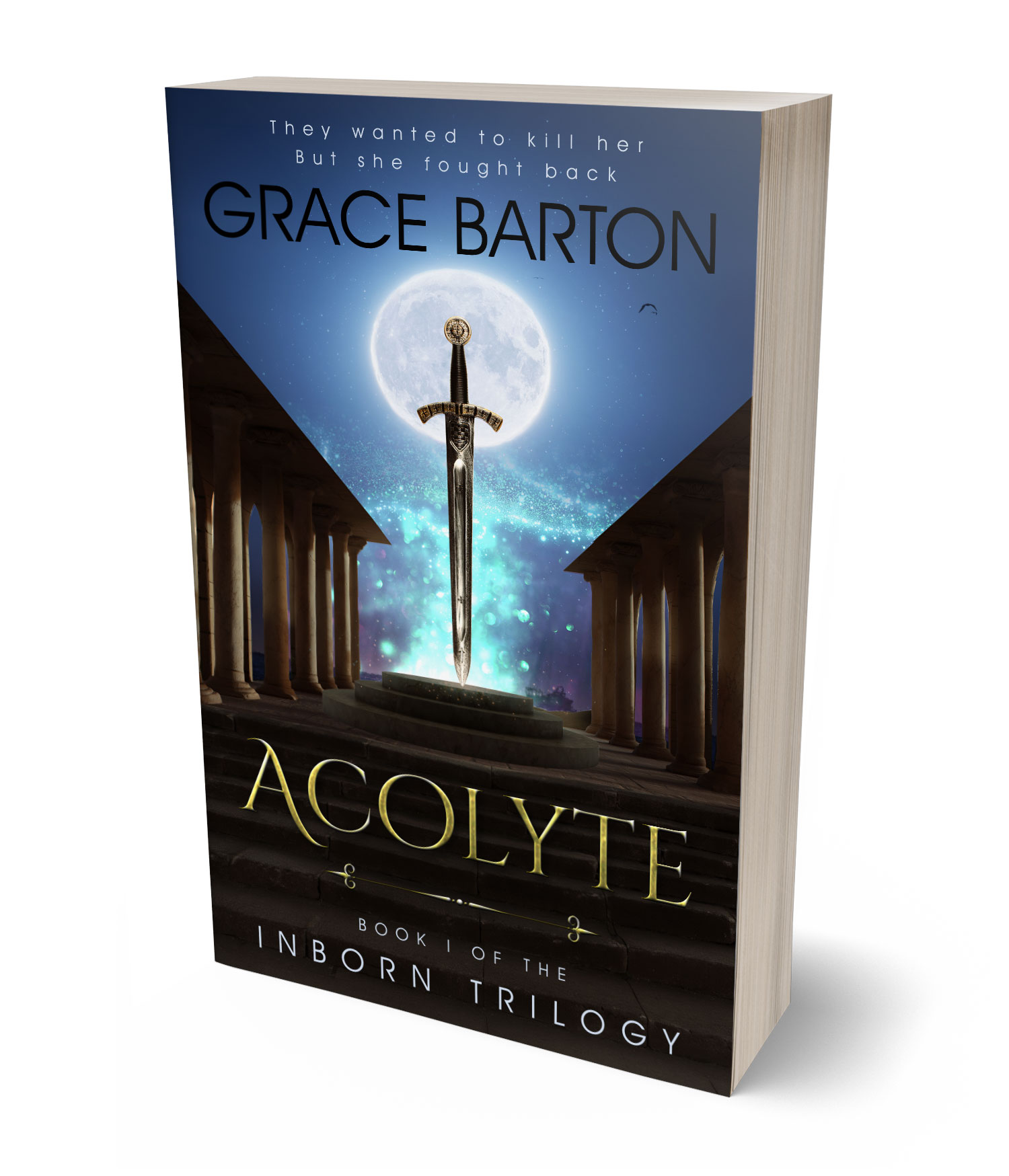 3D view of Premade Fantasy Book Cover - Shark #37068 | BookCoverZone*