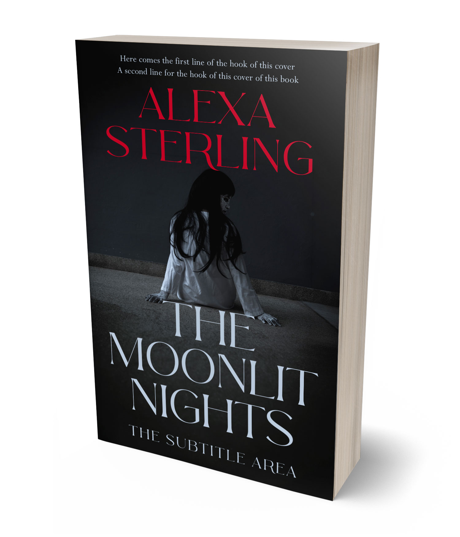 3D view of Premade Horror Book Cover - Shark #37083 | BookCoverZone*