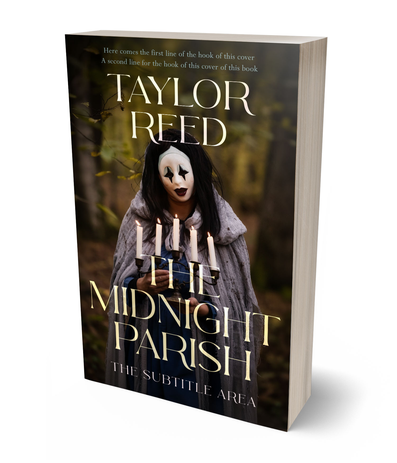 3D view of Premade Horror Book Cover - Oil #37092 | BookCoverZone*