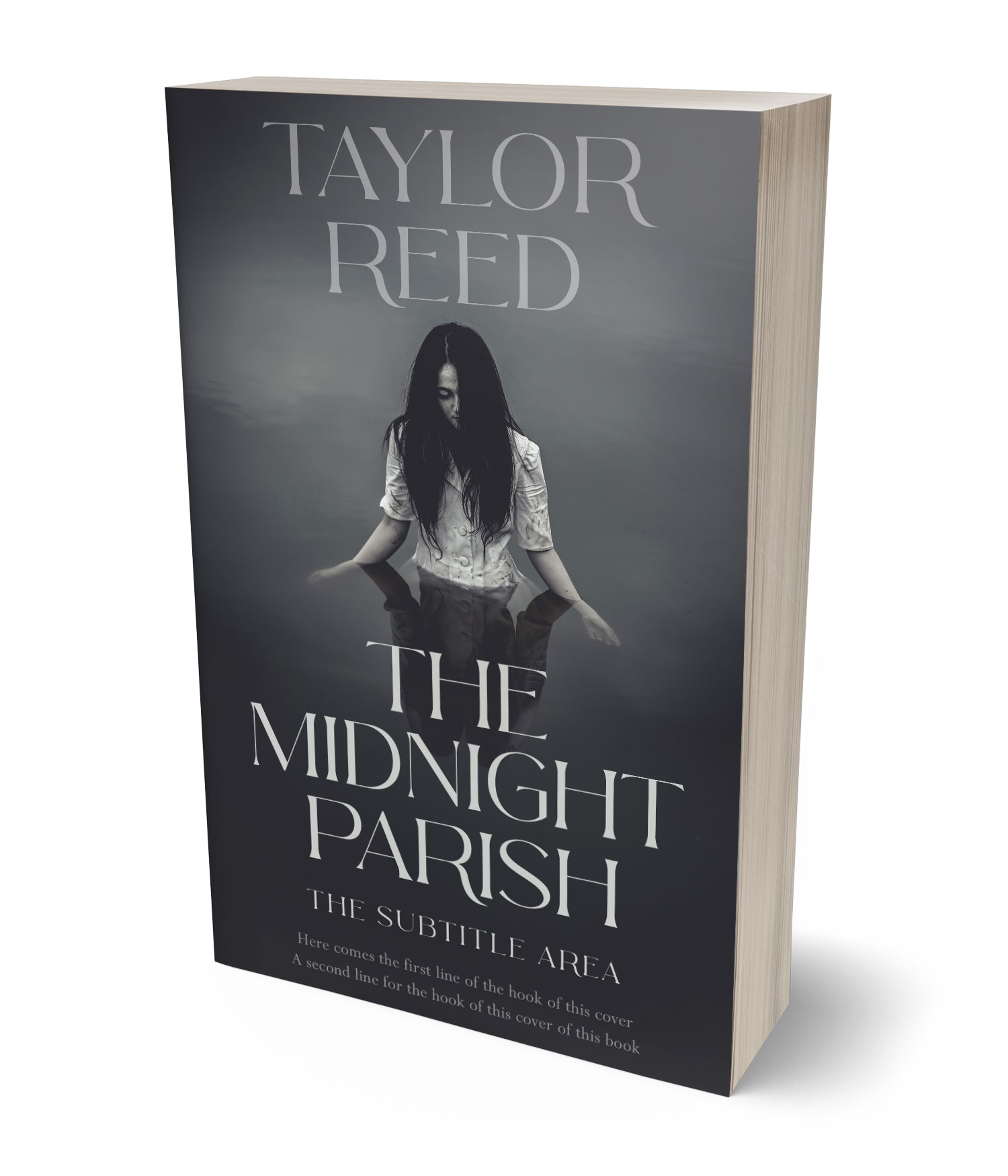 3D view of Premade Horror Book Cover - Mako #37106 | BookCoverZone*