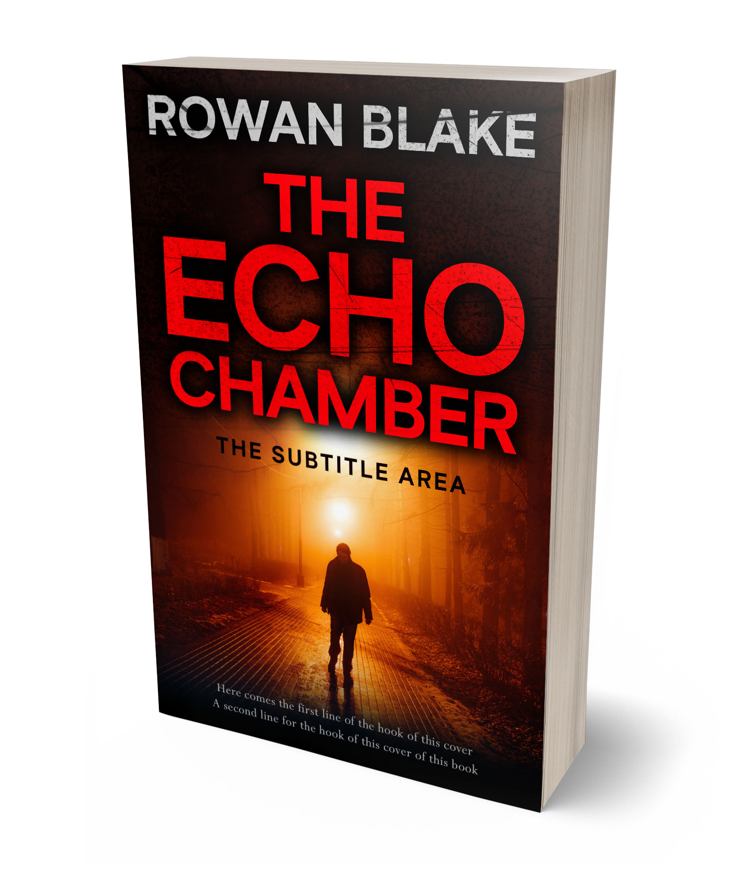 3D view of Premade Mystery & Thriller & Suspense Book Cover - Graphite #37120 | BookCoverZone