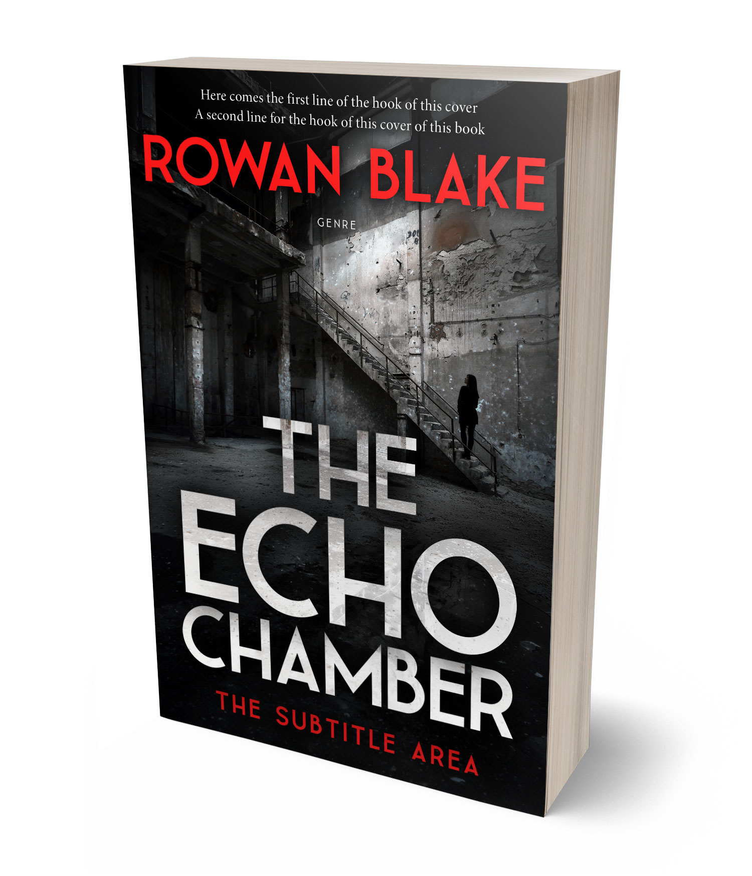 3D view of Premade Mystery & Thriller & Suspense Book Cover - Clam Shell #37179 | BookCoverZone