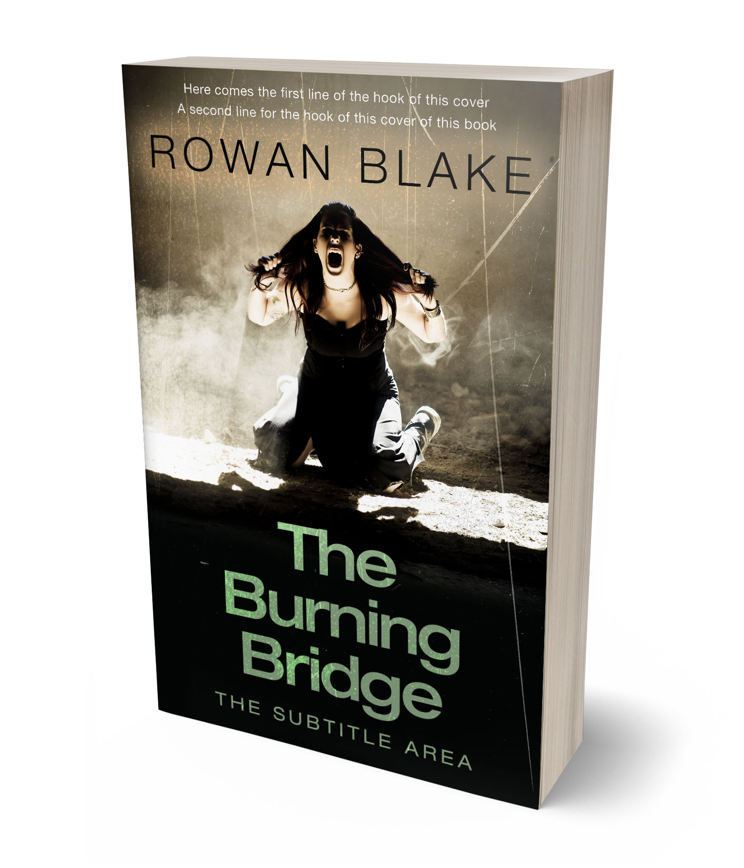 3D view of Premade Horror Book Cover - Vanilla #37197 | BookCoverZone