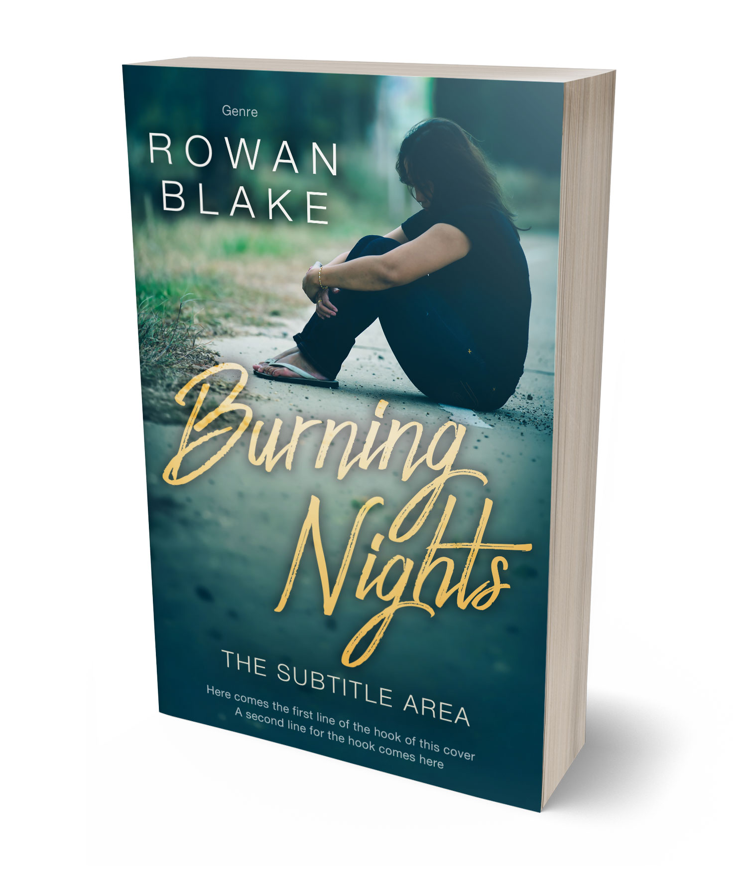 3D view of Premade Teen & Young Adult Book Cover - Nile Blue #37218 | BookCoverZone*